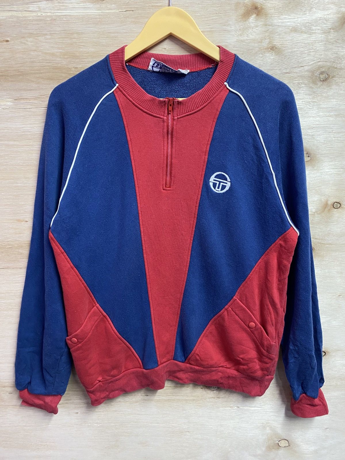 Sergio Tacchini vintage Sergio Tacchini long-sleeve shirt with a quarter zip Size US L / EU 52-54 / 3 - 1 Thumbnail