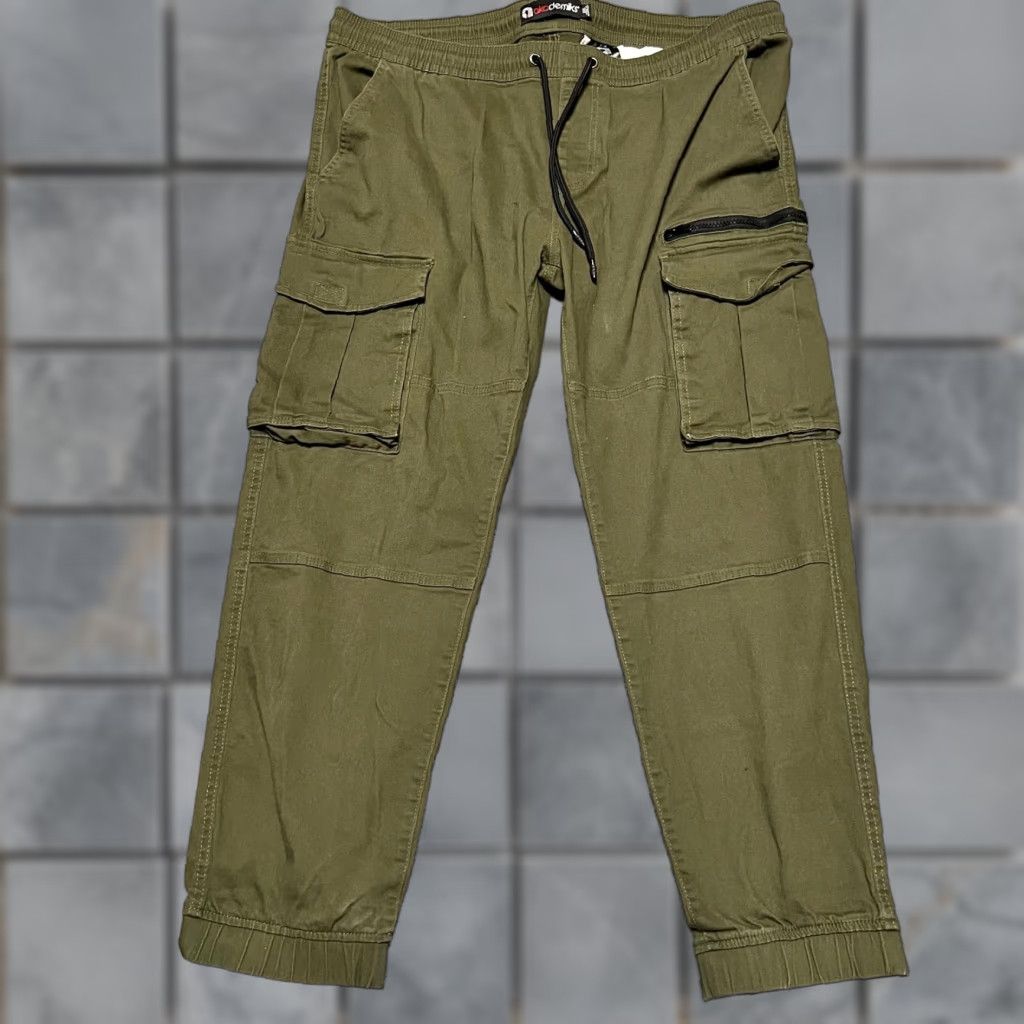 Akademiks Akademiks Cargo Pants Mens 2XL Army Green Zipper Size US 39 - 1 Thumbnail