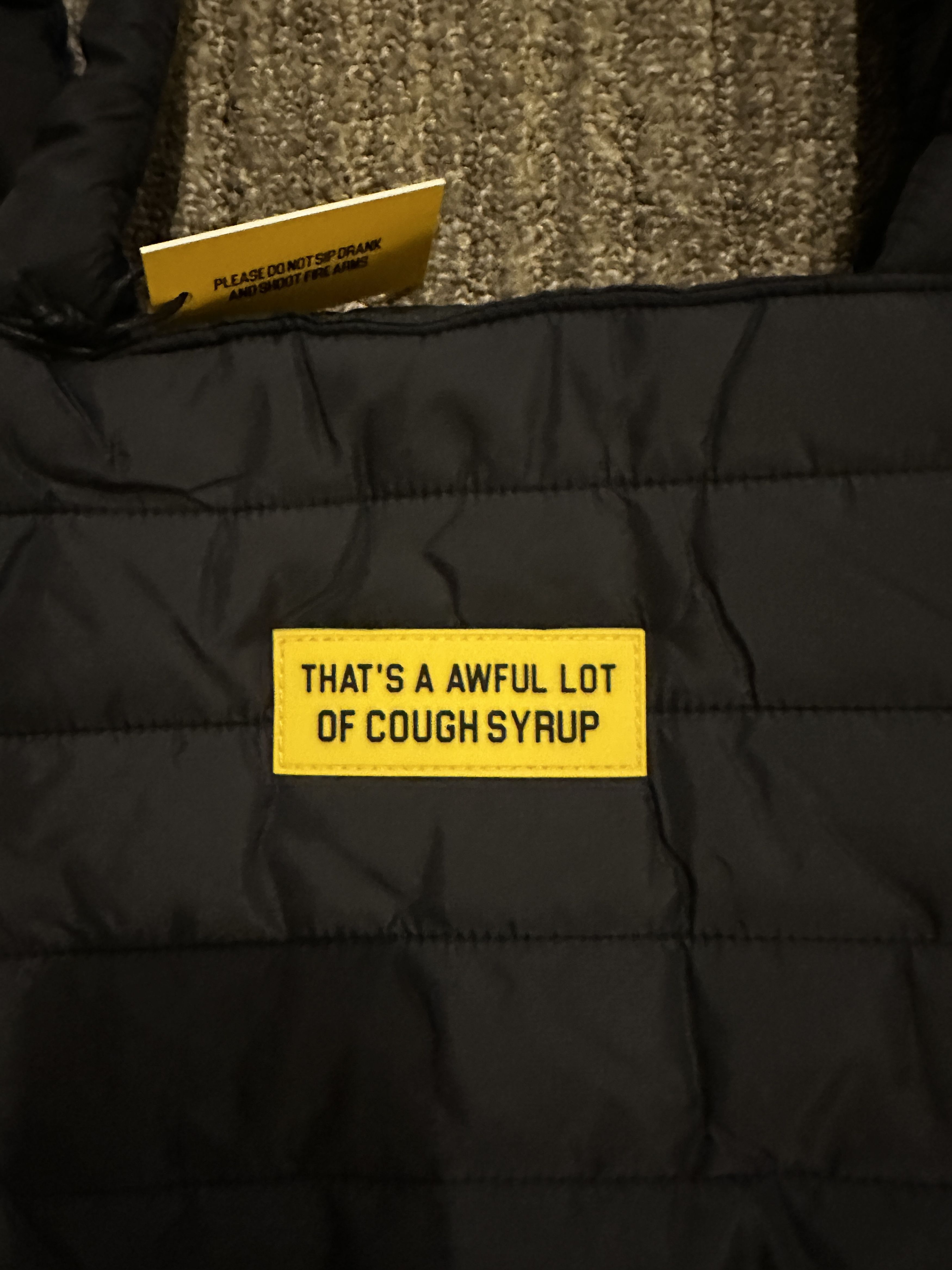 Designer Thats a Awful Lot of Cough Syrup - Puffer Tote Bag Size ONE SIZE - 2 Thumbnail