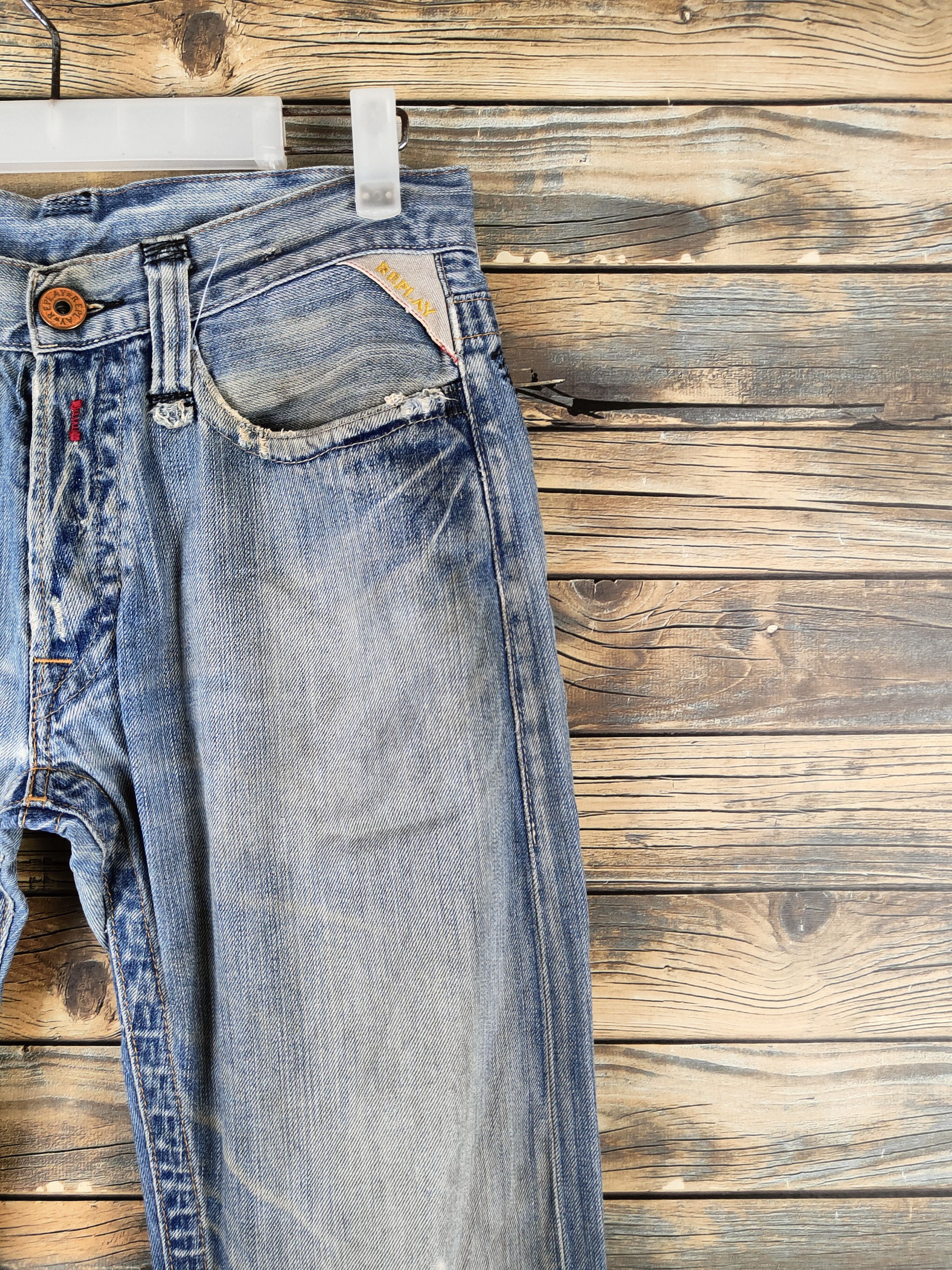 Replay DL Replay Blue Distressed Ripped Jeans #46-101 Size US 30 / EU 46 - 6 Thumbnail
