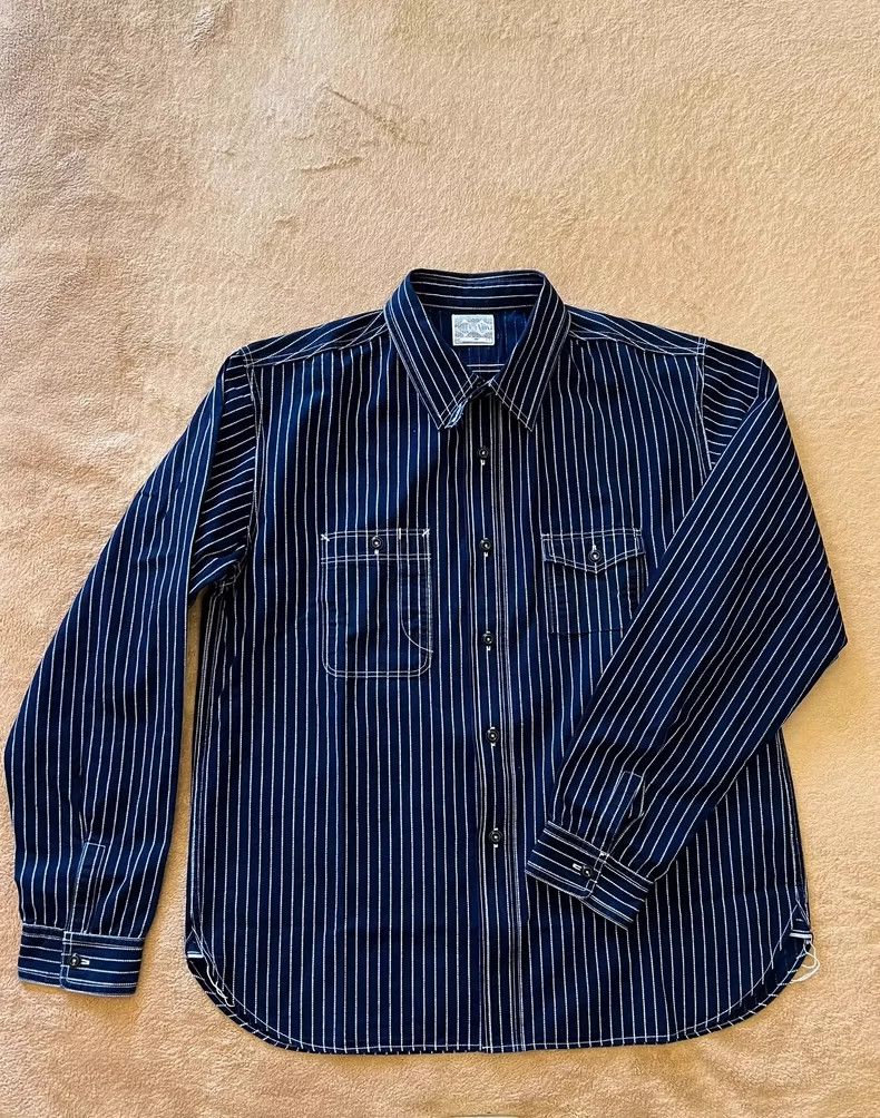 The Real McCoy's The Real McCoys Spot Dye Workwear Shirt, Size 17 Size US L / EU 52-54 / 3 - 7 Thumbnail