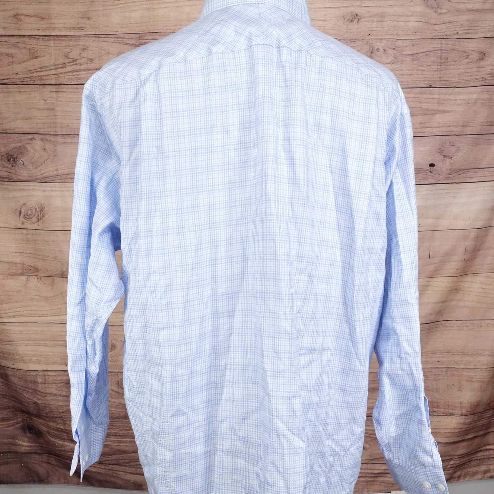 Jos. A. Bank VINTAGE Jos A. Bank Men's Dress Shirt 17-34 Large Blue Plaid Non-Iron Egyptian Cotton Business Size US XL / EU 56 / 4 - 4 Thumbnail