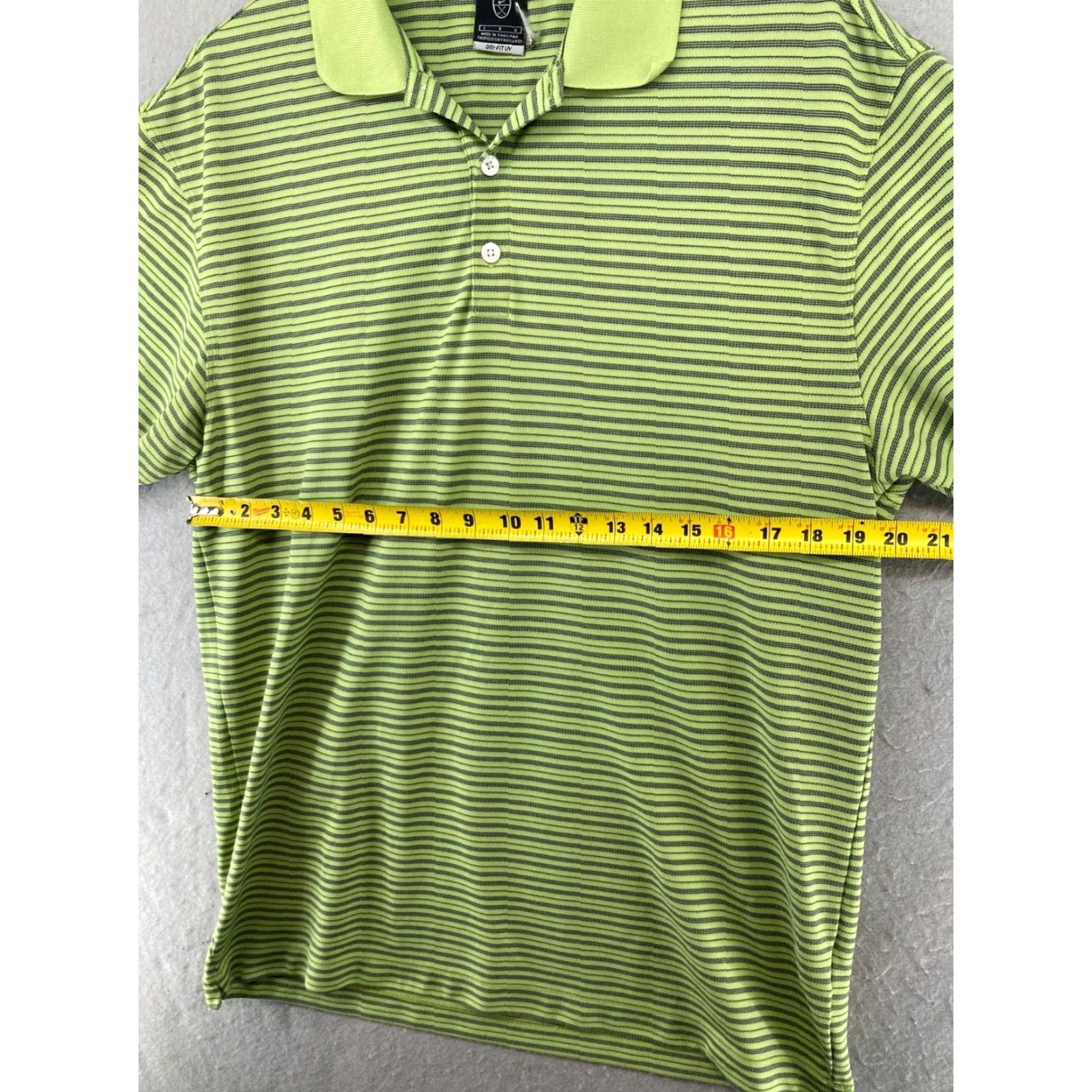 Nike Nike Dri-FIT Polo Shirt Mens Large Green Striped Polo Golf Shirt Size US L / EU 52-54 / 3 - 2 Thumbnail