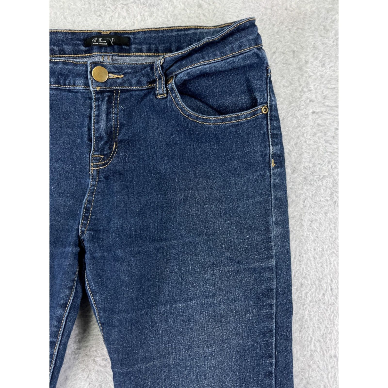 Forever 21 FOREVER 21 Denim Jeans - Blue Dark Wash - Women’s Skinny Fit 30 Inseam 27" Zip Fly 5-Pocket Cotton Blend Size 30" / US 8 / IT 44 - 6 Thumbnail