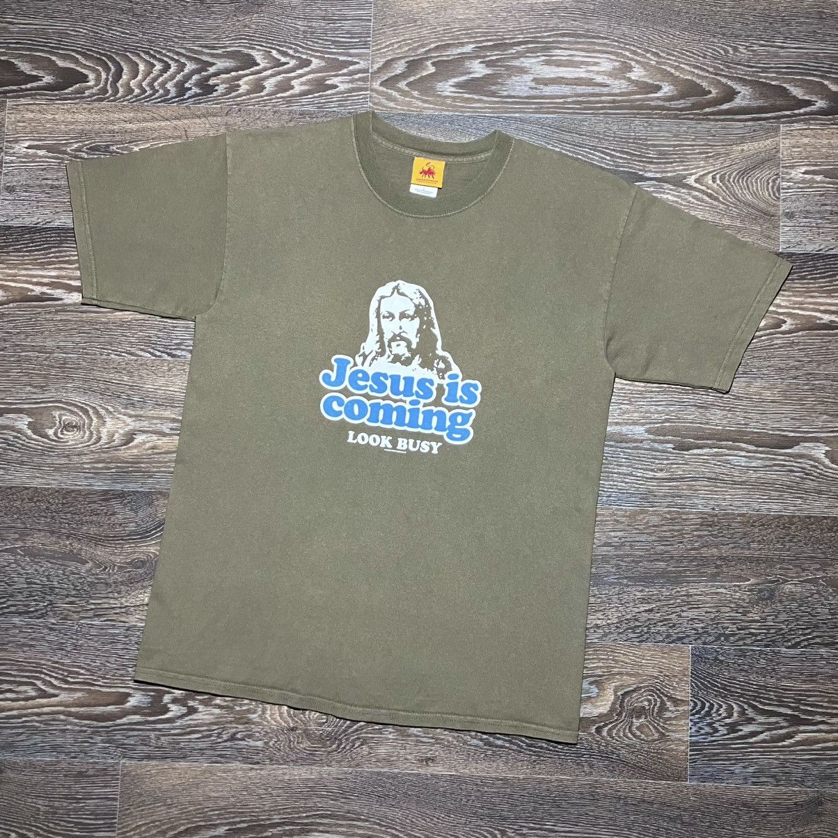Other Vintage JESUS IS COMING Look Busy Graphic Print T-shirt Size US L / EU 52-54 / 3 - 1 Thumbnail