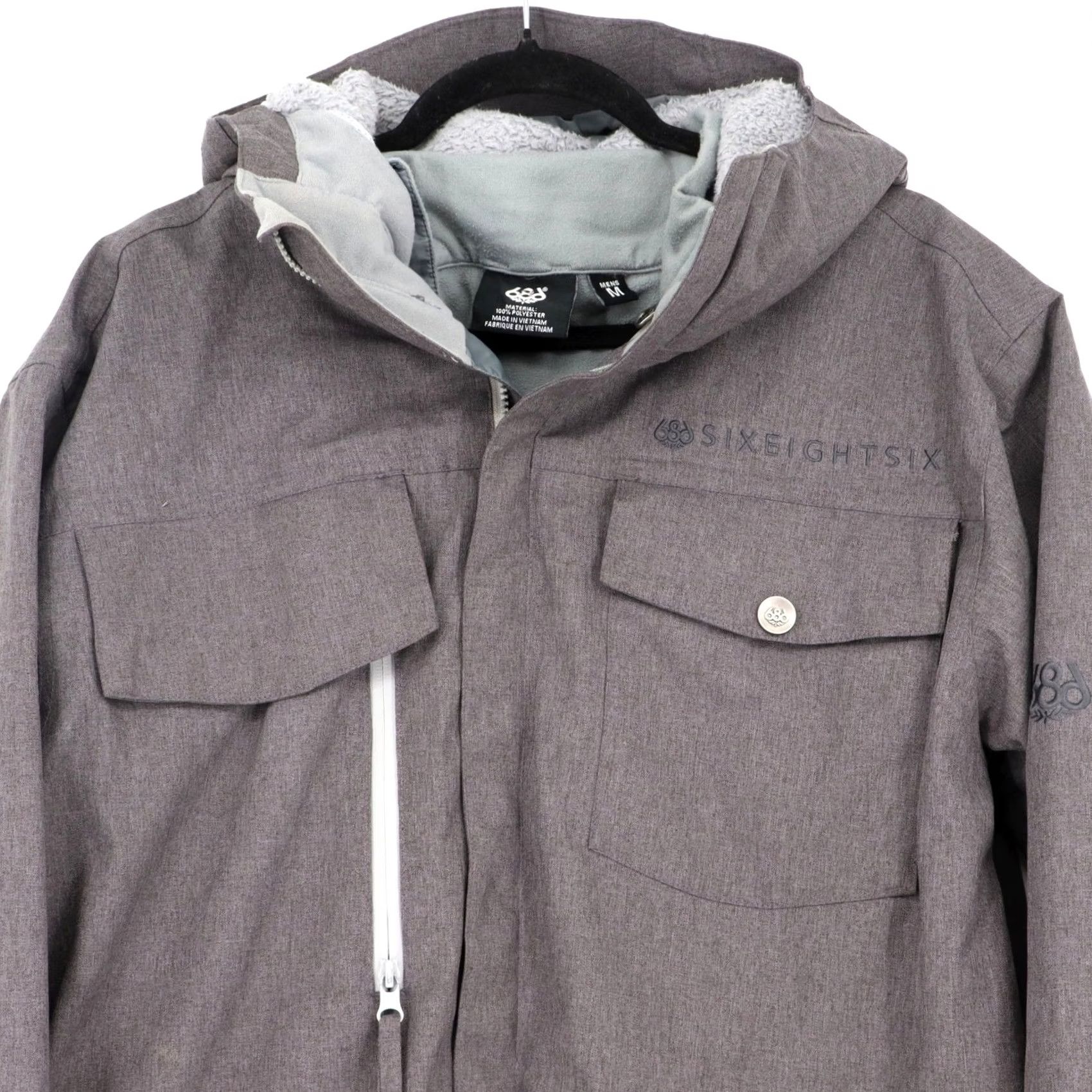 686 686 Mens Snowboard Jacket Size M Gray Heather Lined Hooded Ski Size US M / EU 48-50 / 2 - 5 Thumbnail