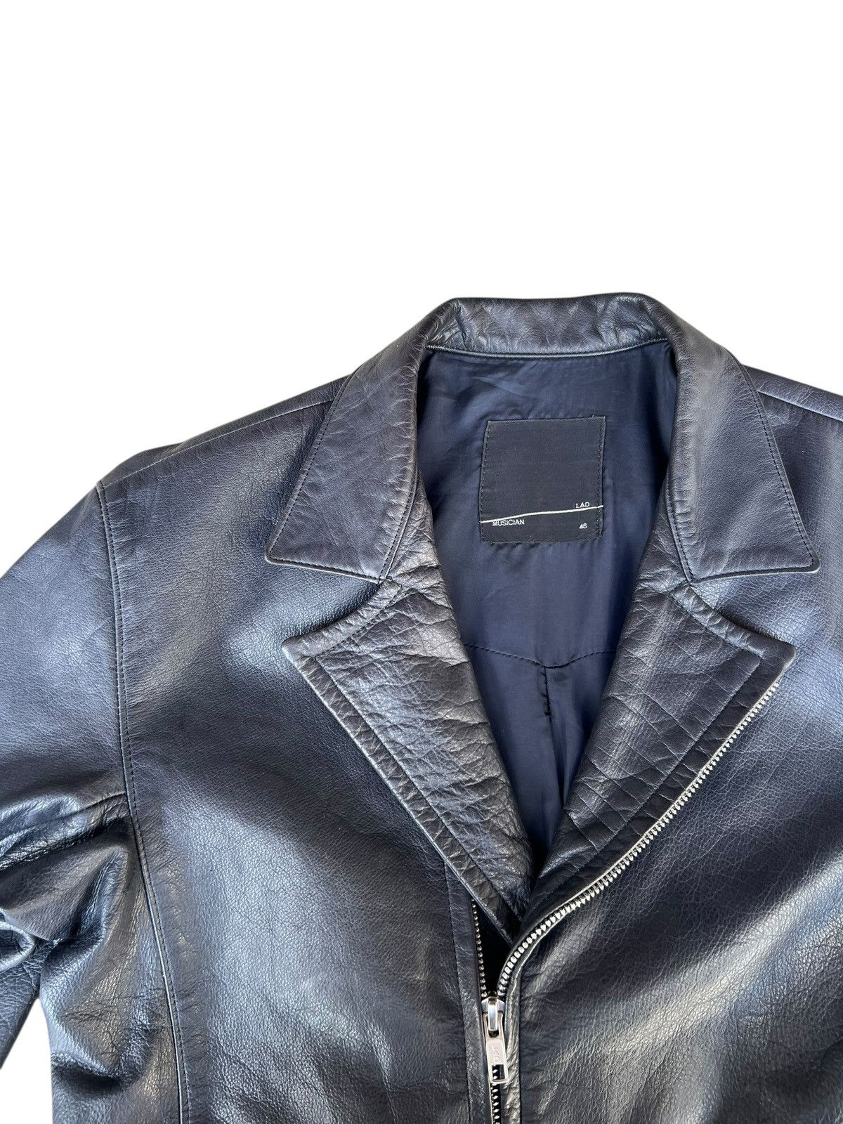 Lad Musician Lad Musician Patina Stains Dark Blue Leather Jacket Size US S / EU 44-46 / 1 - 6 Thumbnail