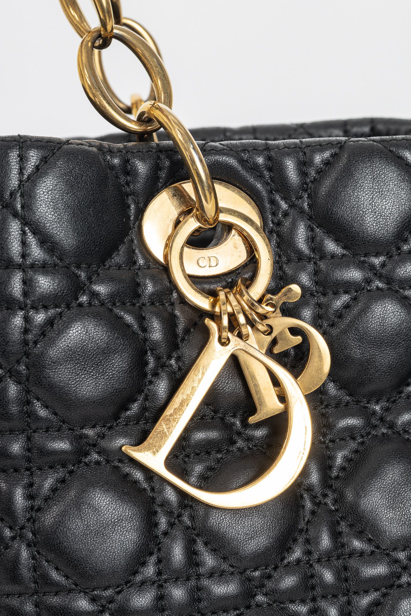 Dior Christian Dior Lady Dior Black Cannage Lambskin Tote Size ONE SIZE - 7 Thumbnail