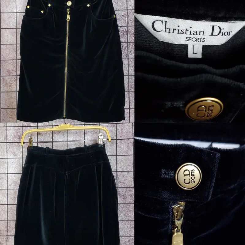 Dior Black Cotton Blend Midi Skirt 0089