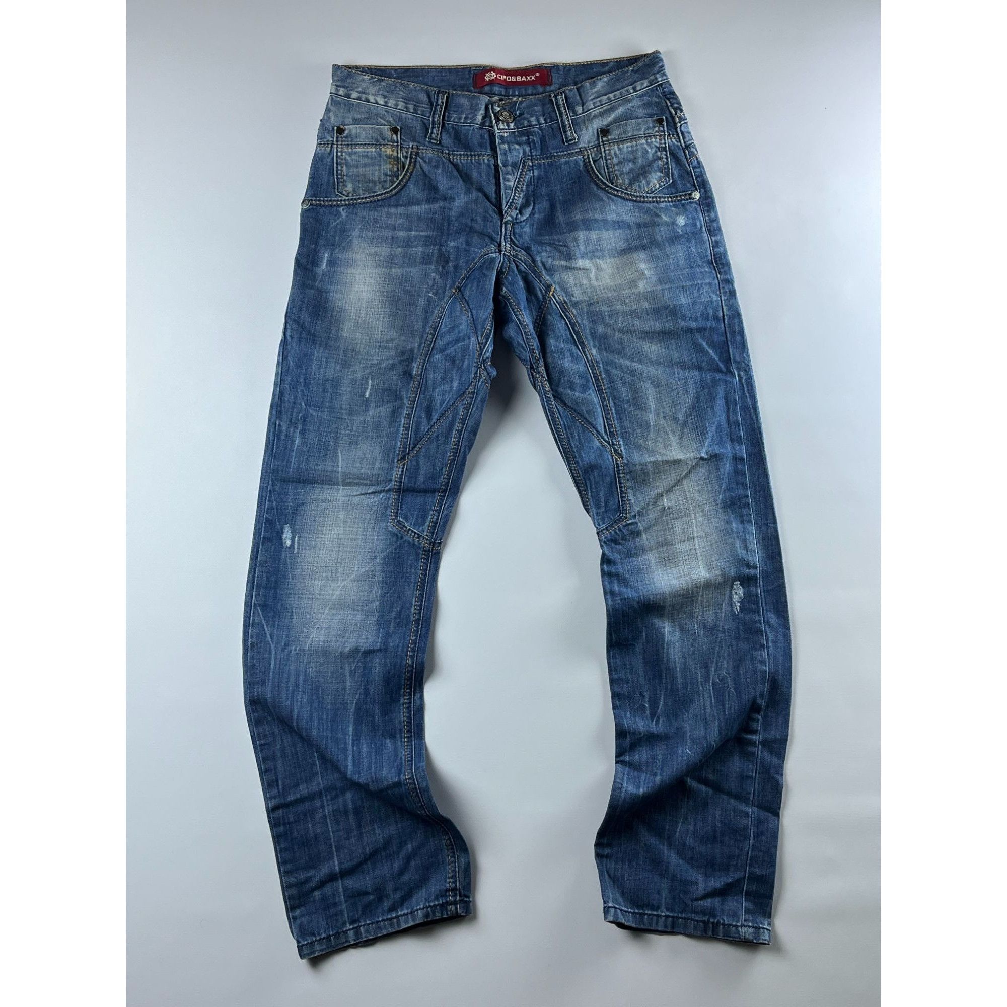 Vintage Cipo & Baxx Blue Distressed Denim Jeans W32 L32 Size US 33 - 8 Thumbnail