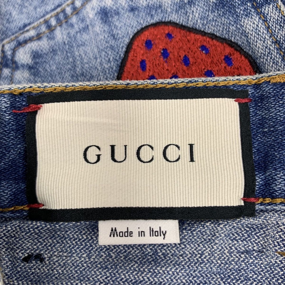 Gucci Gucci Blue Strawberry Washed Denim Shorts Size 24" / US 00 / IT 34 - 7 Thumbnail
