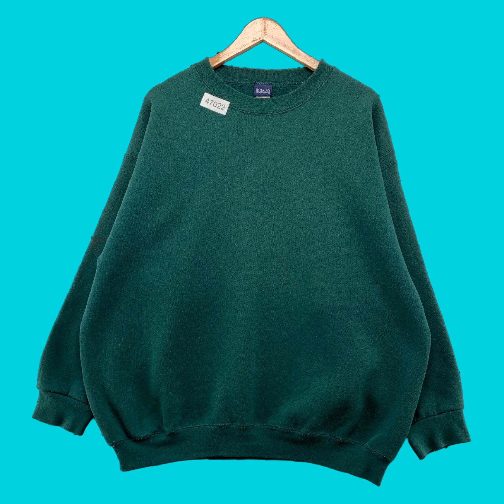 Vintage VINTAGE Honors Fleece Sweatshirt Crewneck Green Mens XL 90s United States Made In Usa Size US XL / EU 56 / 4 - 1 Thumbnail