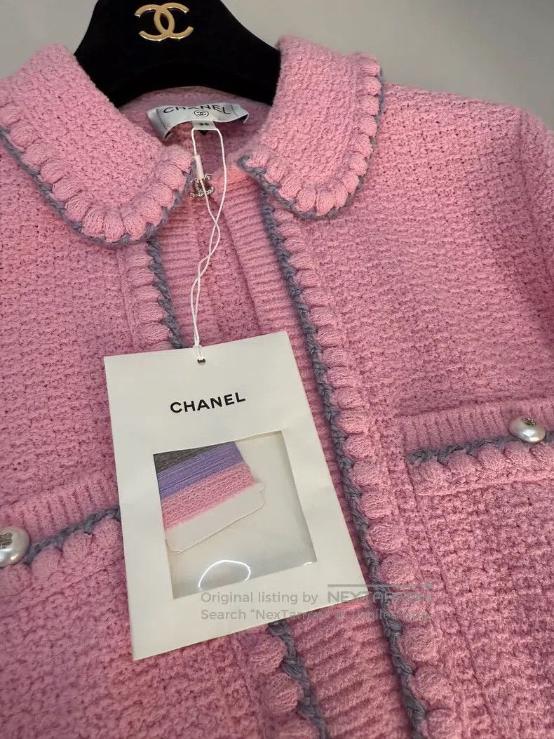 Chanel Chanel 25p pink doll collar cardigan coat Size XXS / US 00 / IT 34 - 4 Thumbnail