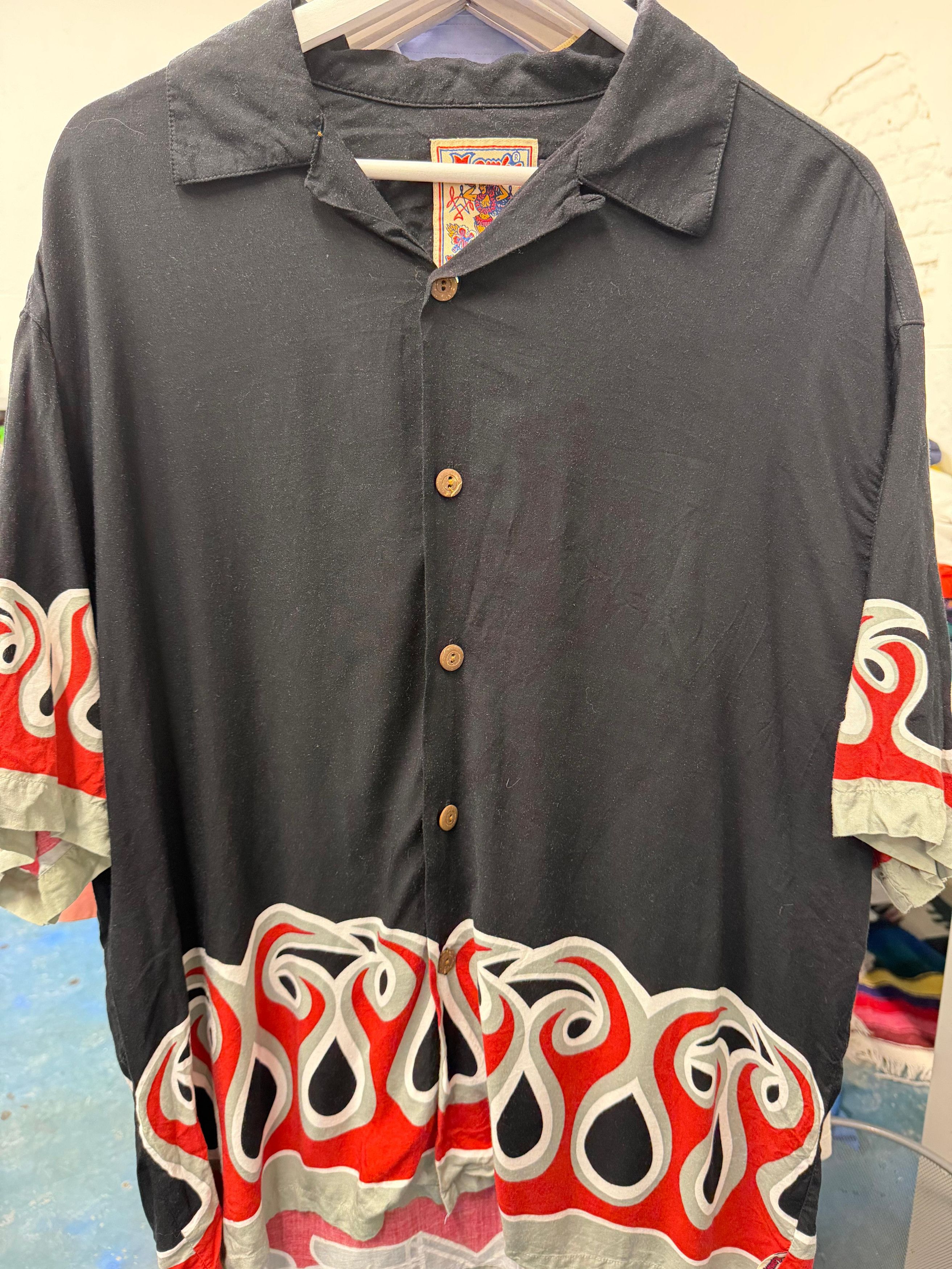 Mambo Vintage Mambo "Loud Shirt" - Flame Border Print - Size L Size US L / EU 52-54 / 3 - 2 Thumbnail