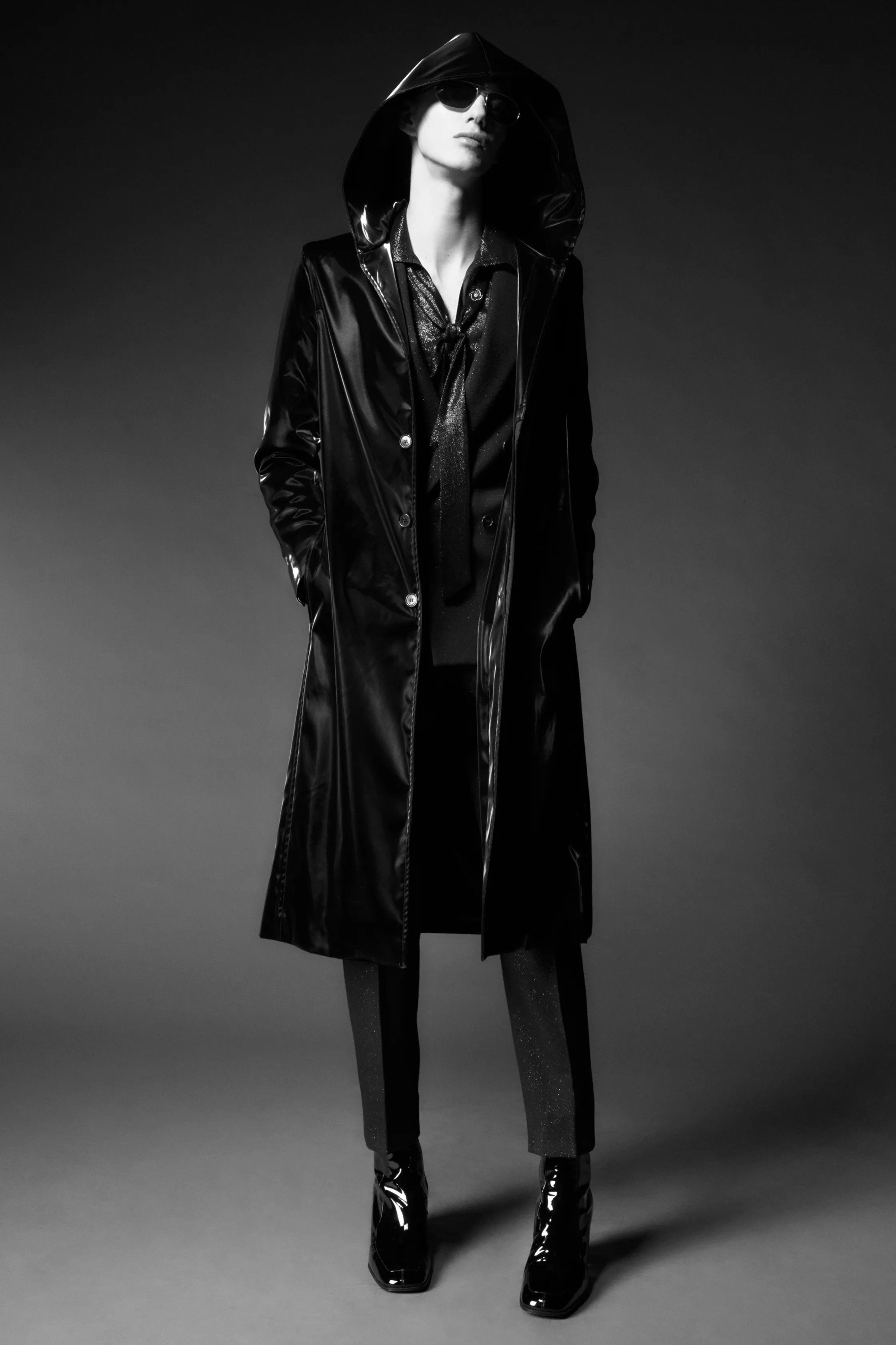 Saint Laurent Paris FW22 Saint Laurent Lavalliere-Neck Shirt in Sparkling Silk Size US M / EU 48-50 / 2 - 1 Thumbnail