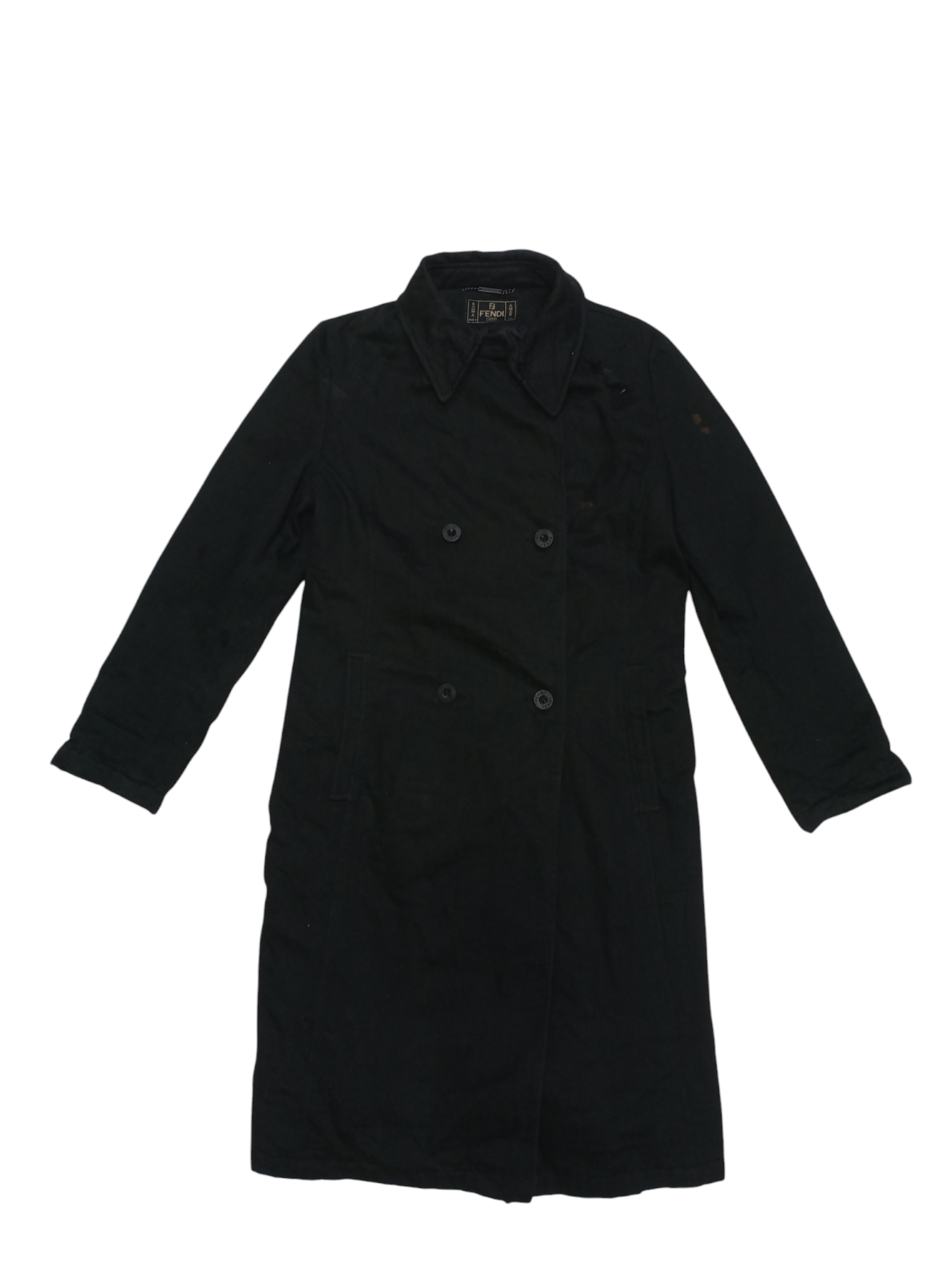 Fendi Vintage Fendi Zucca Monogram Black Distressed Trench Coat Size US M / EU 48-50 / 2 - 1 Thumbnail