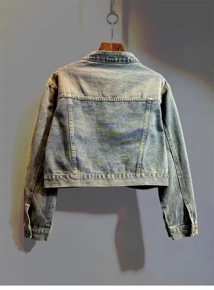 Japanese Brand Retro Washed Streetwear Cropped Zipper Irregular Jacket Size S / US 4 / IT 40 - 2 Thumbnail