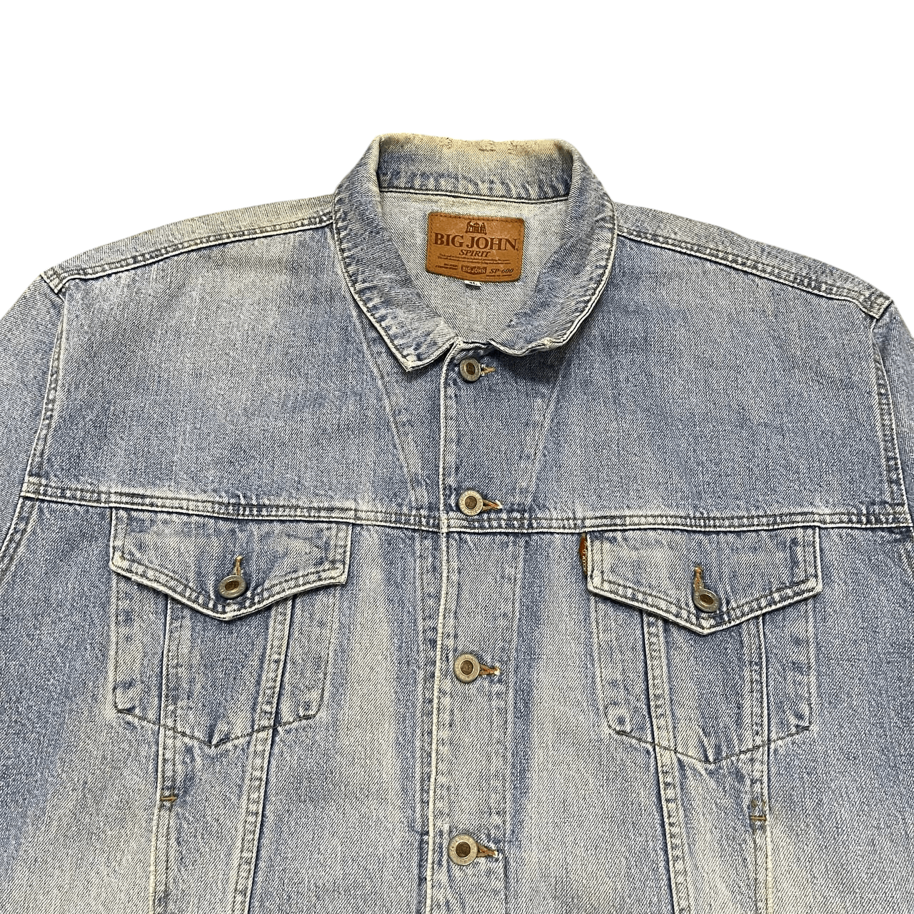Big John Vintage 70s Big John Distressed Denim Jacket Trucker Size US XXL / EU 58 / 5 - 2 Thumbnail