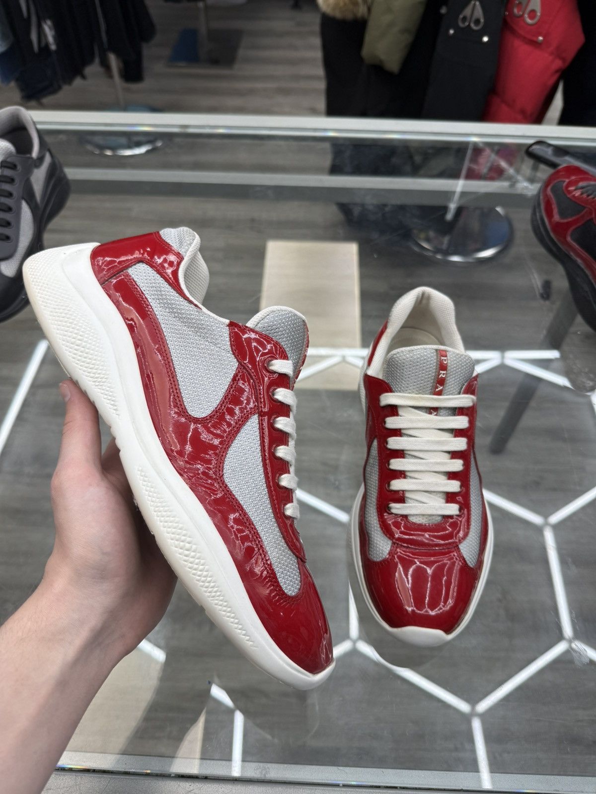 Prada Prada Cup Sneakers - Red / Grey Size US 10 / EU 43 - 1 Thumbnail