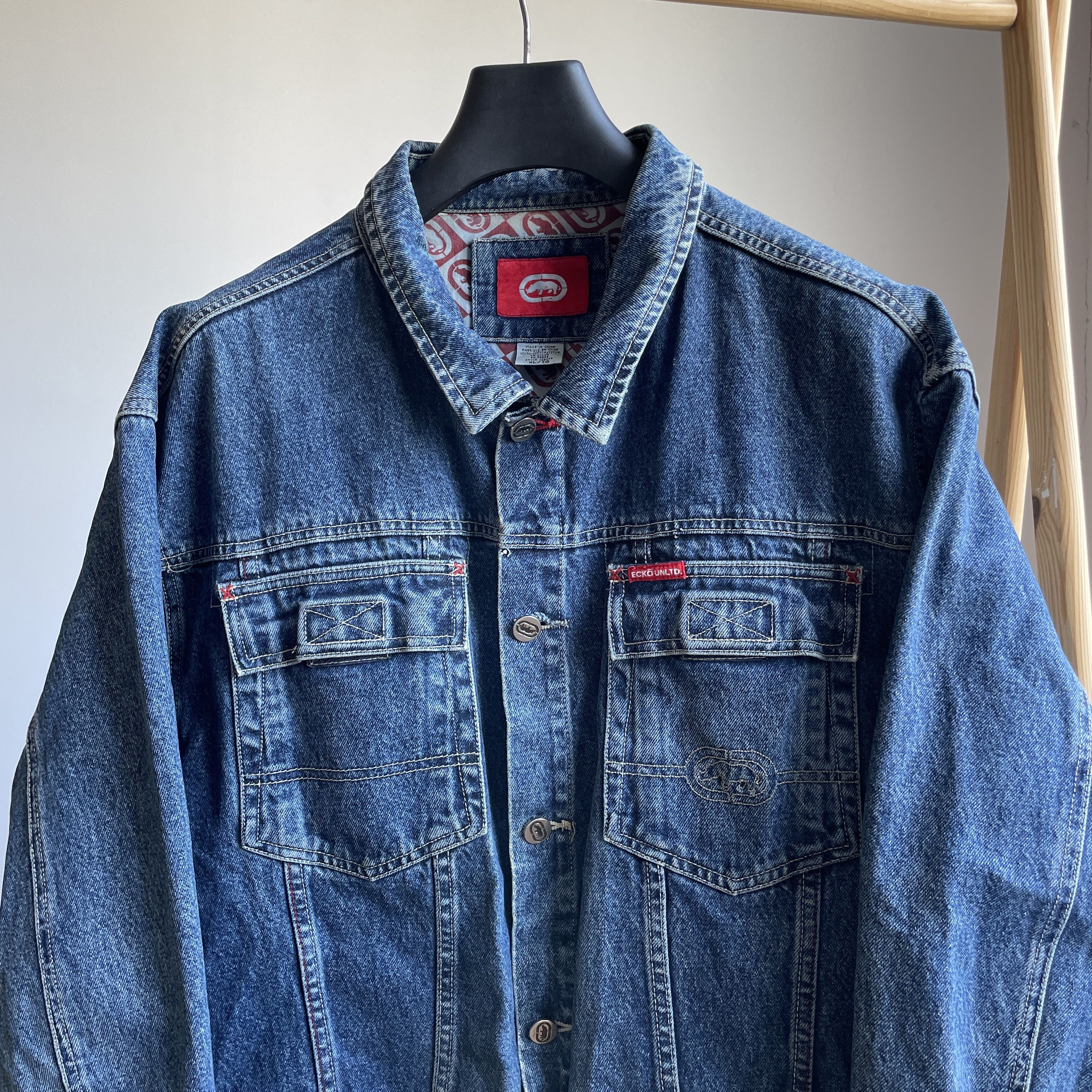Ecko Unltd. Ecko Unltd Vintage Y2K 00's Denim Trucker Jacket Size XL Size US XL / EU 56 / 4 - 3 Thumbnail