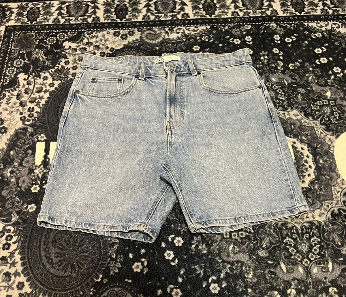 Vintage × Zara ZARA LIGHT BLUE SHORTS Size US 32 / EU 48 - 1 Thumbnail