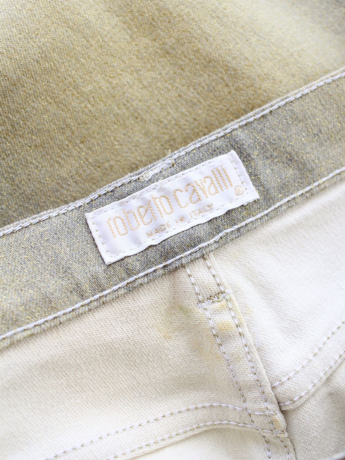 Roberto Cavalli Roberto Cavalli 1999 Gold Gradient Flared Jeans Size 28" / US 6 / IT 42 - 7 Thumbnail