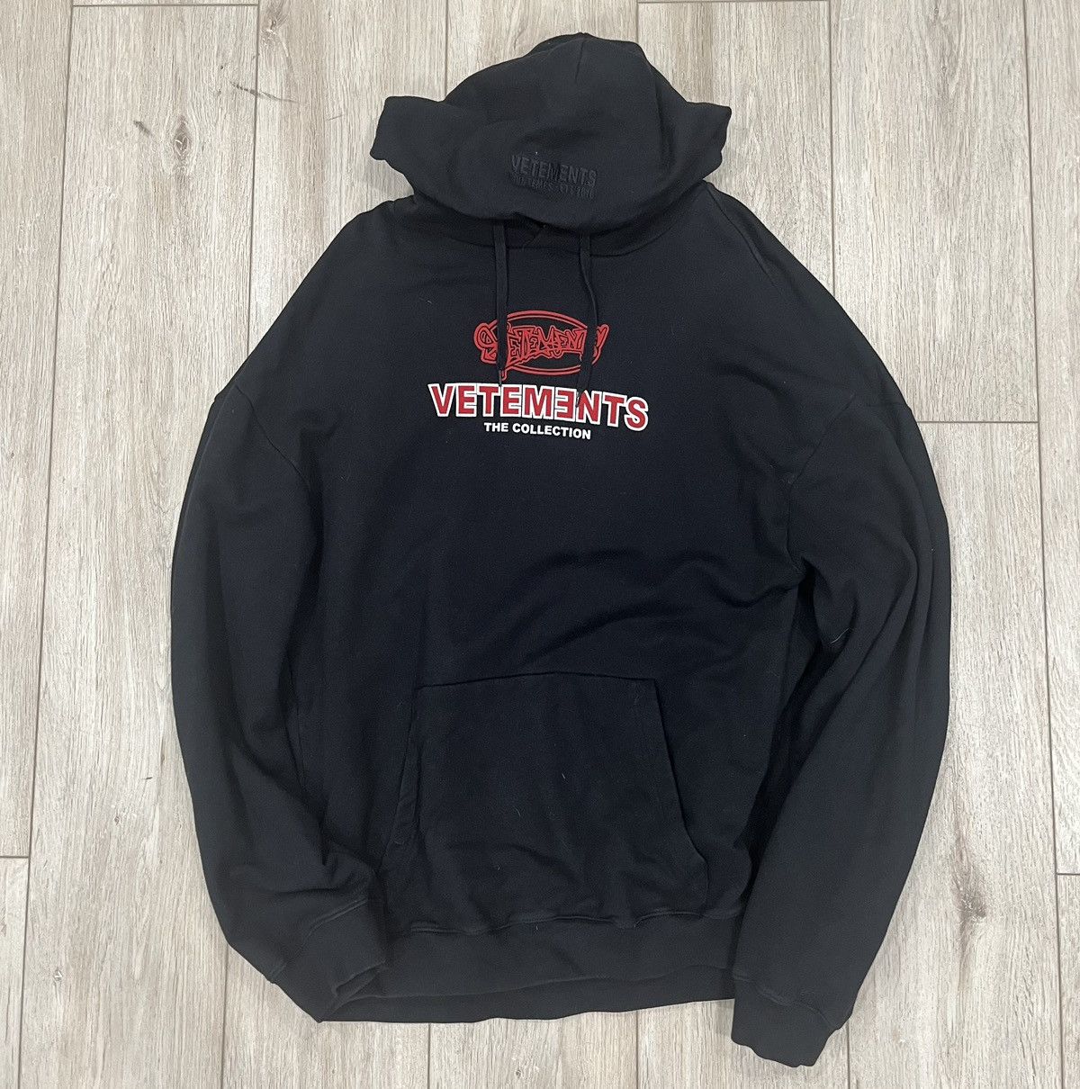 image of Vetements 2018 Logo Hoodie in Black, Men's (Size Small)