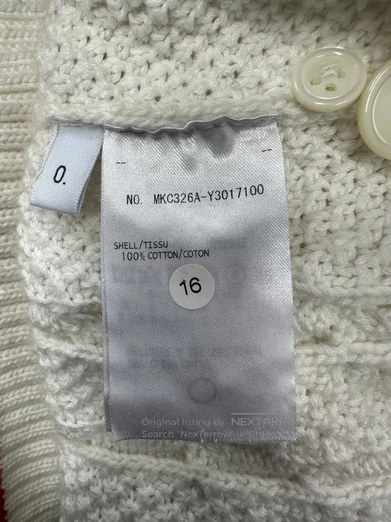 Thom Browne Thom Browne White Striped Wool Knit Open Cardigan Jacket Size US XS / EU 42 / 0 - 4 Thumbnail