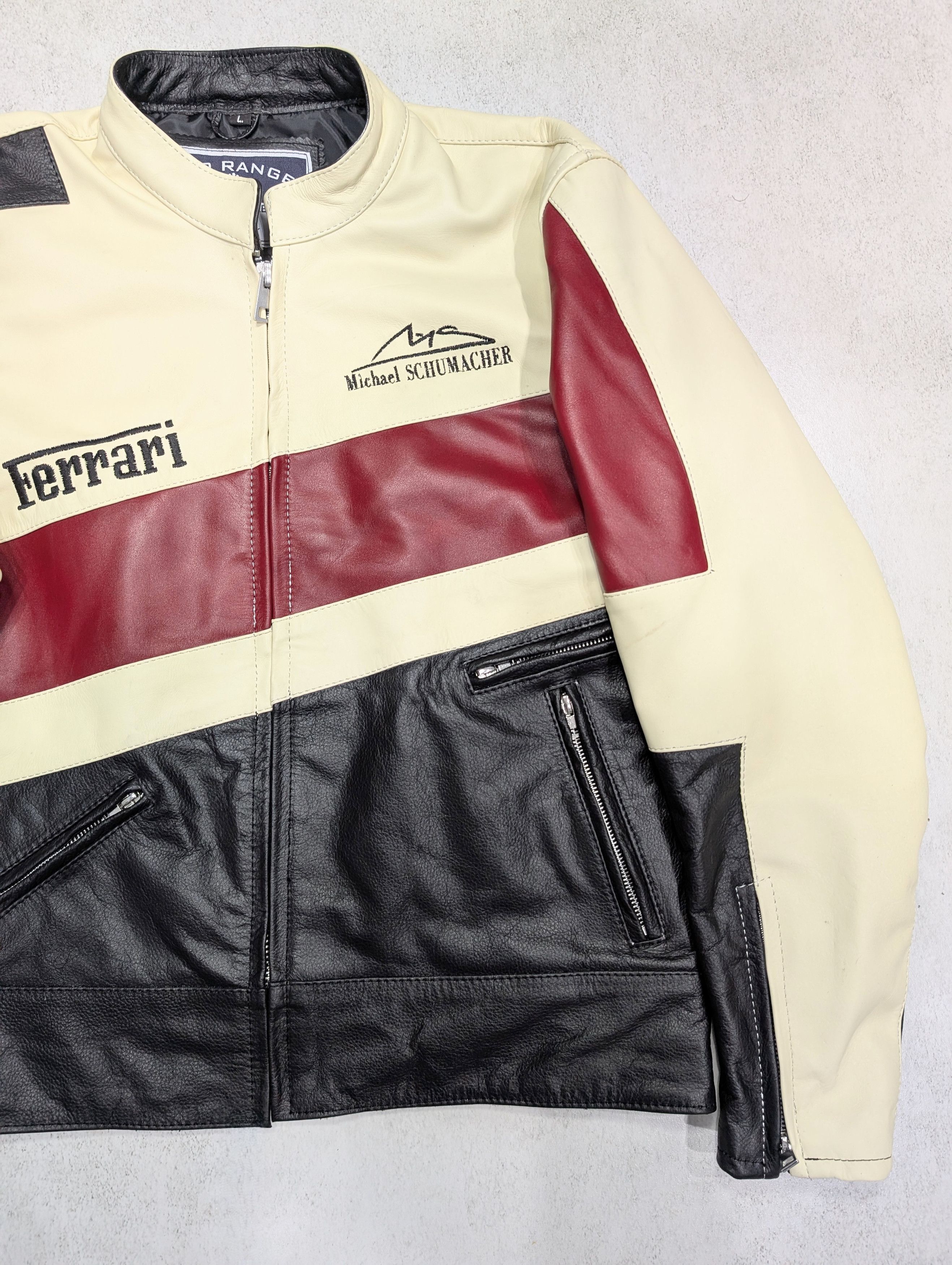 Vintage Ferrari Leather Jacket F1 Streetwear Size US XL / EU 56 / 4 - 4 Thumbnail