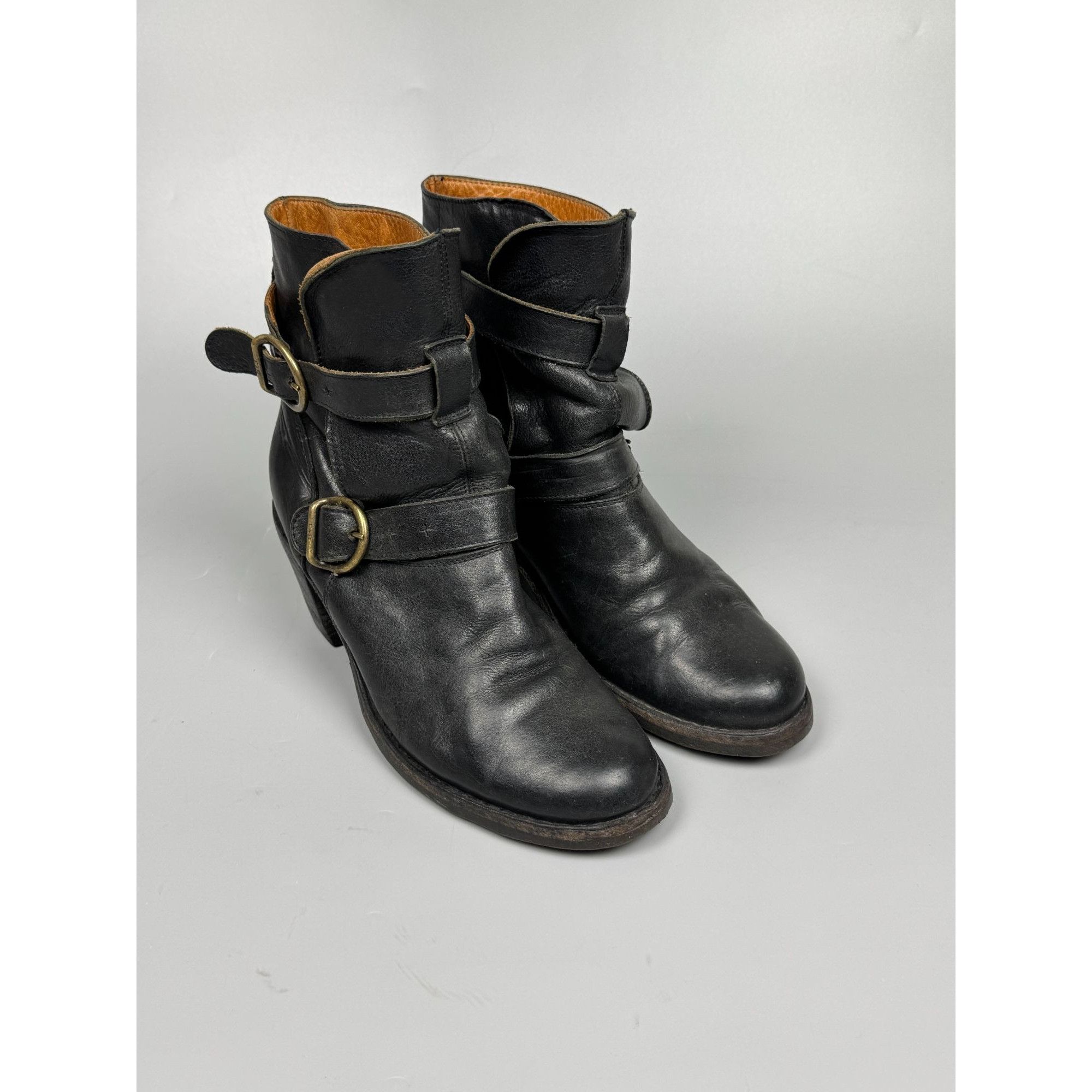Fiorentini + Baker Fiorentini + Baker Mid Heel Black Leather Boots (Y1240) Size US 9 / IT 39 - 3 Thumbnail