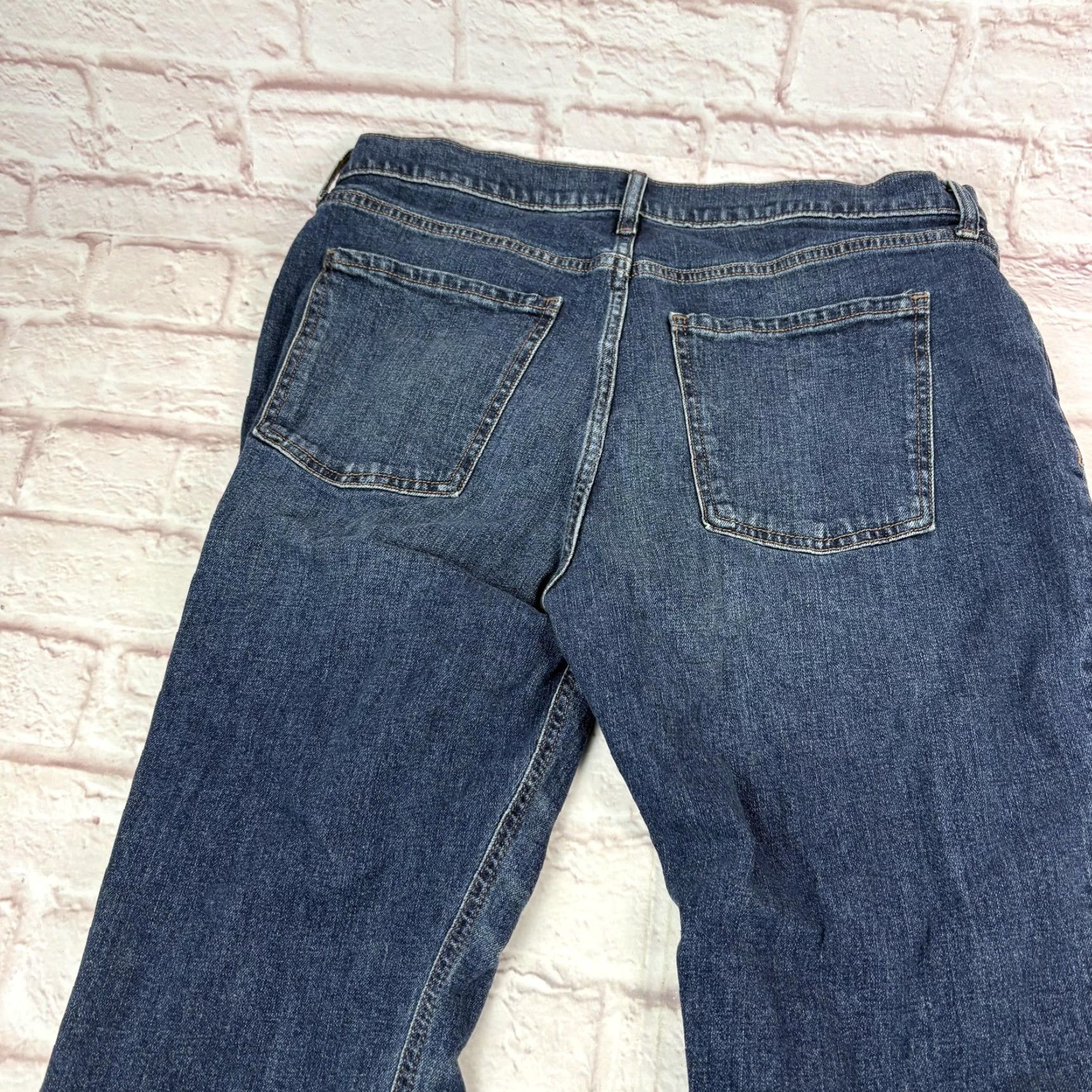 Old Navy Old Navy Jeans Womens 12 Mid Rise Boyfriend Crop Raw Hem 34x24 Blue Denim Jeans Size 34" / US 12 / IT 48 - 3 Thumbnail