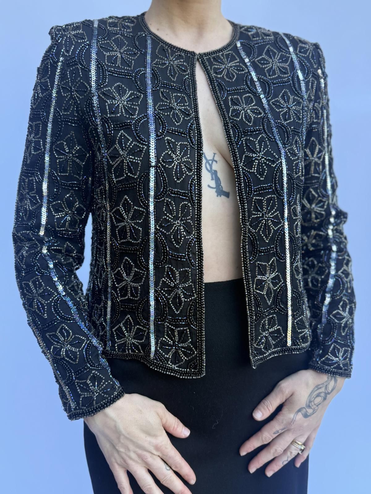 Designer Vintage 80's Papell Boutique Formal Cardigan Size ONE SIZE - 1 Thumbnail