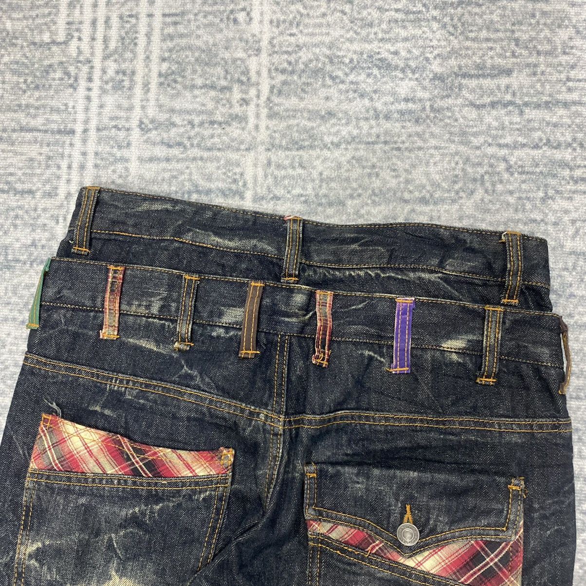 Japanese Brand × Vintage Sick☠️ Nylaus Double Waist Jeans 3Q Punk Grunge Mud Wash Size US 30 / EU 46 - 14 Thumbnail