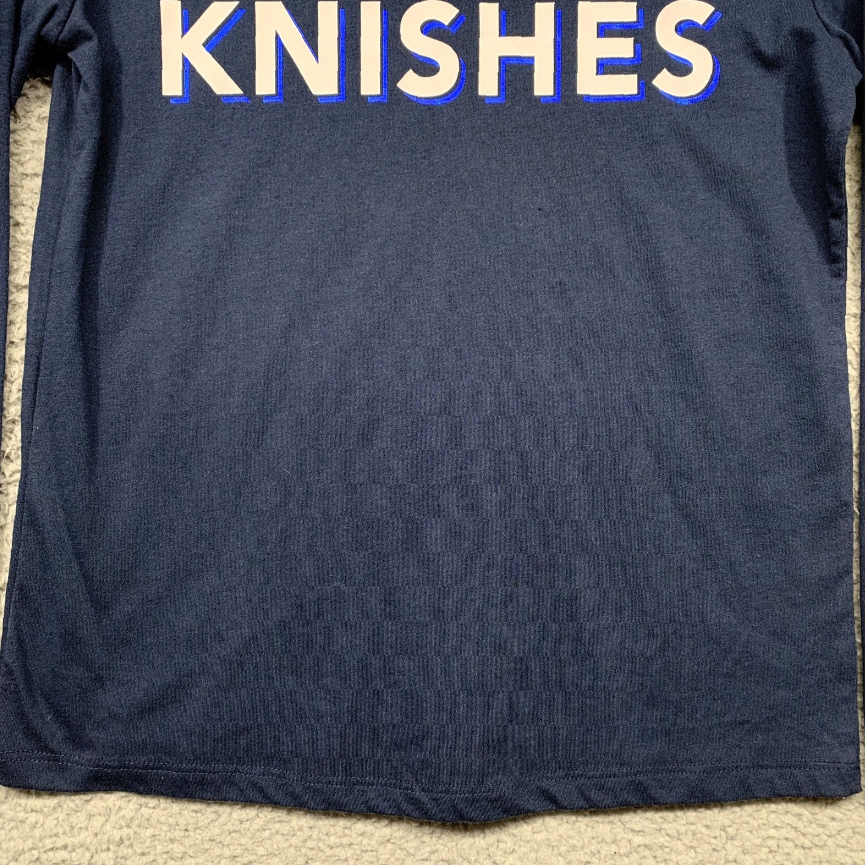 Vintage Zoe + Liv T-Shirt XS Long Sleeve Navy Blue White Hugs & Knishes NWT Womens Casual Knit Cotton Blend Size XS / US 0-2 / IT 36-38 - 3 Thumbnail