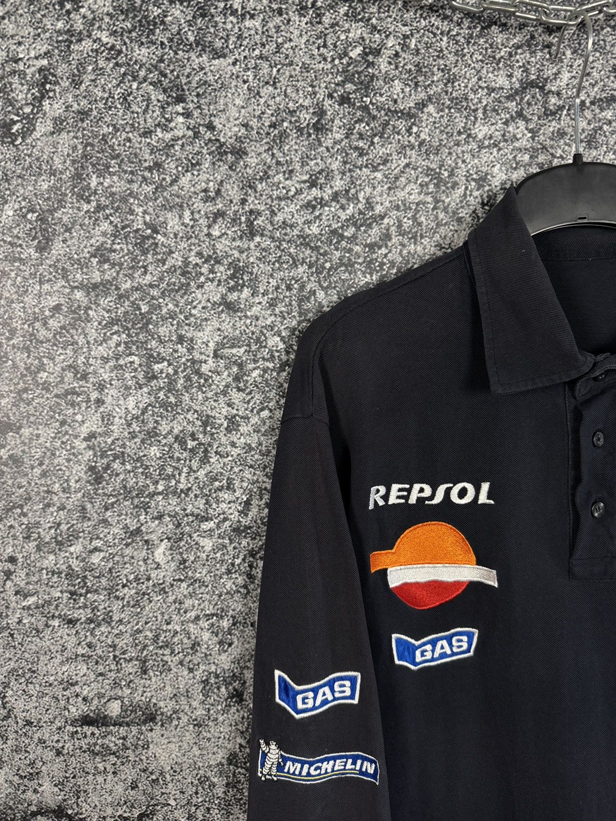 Honda Vintage Honda Racing Long Sleeve Polo Shirt Pepsol Gas Sz L Size US L / EU 52-54 / 3 - 3 Thumbnail