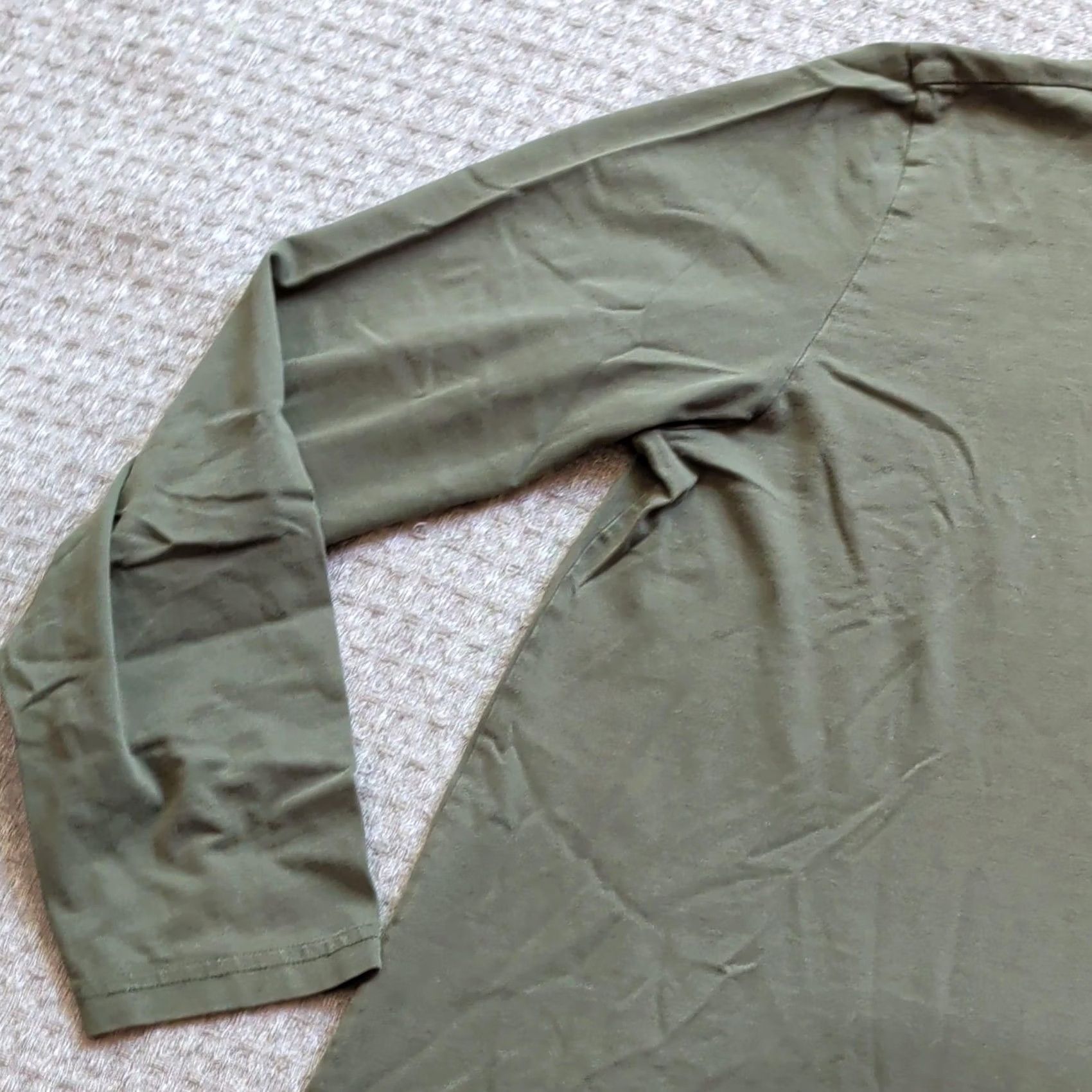 Balibaris Shirt Green Organic Cotton Long Sleeve Henley Tee Casual Mens Small, Men's — image 2 of 6