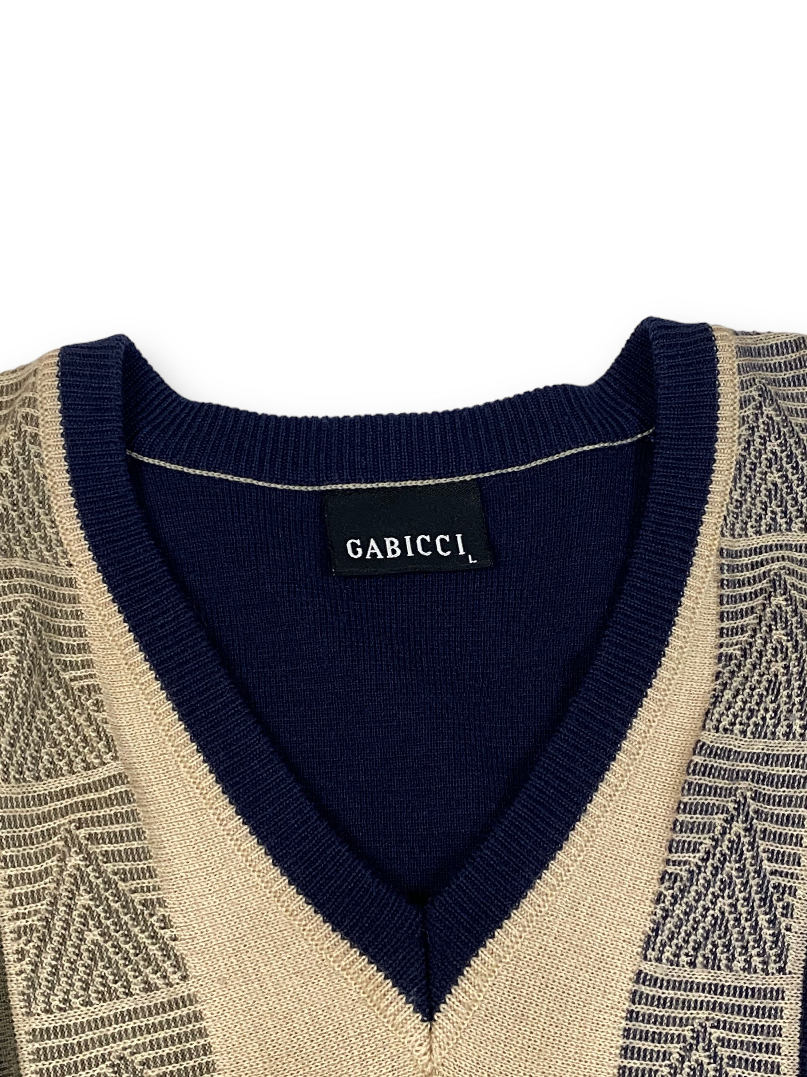 Gabicci Vintage GABICCI Crazy Print V-Neck Sweater Cardigan M664 Size US L / EU 52-54 / 3 - 5 Thumbnail