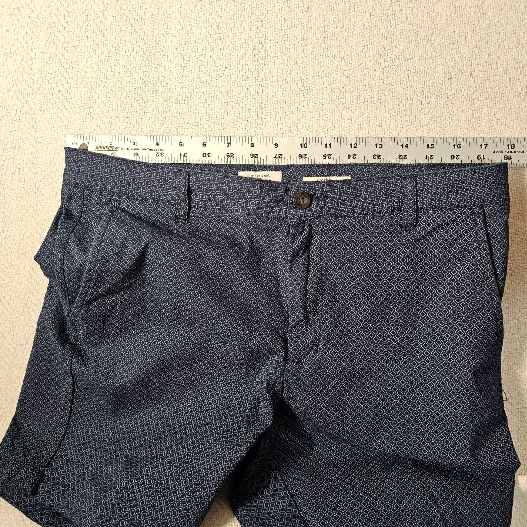 Ben Sherman BEN SHERMAN Stretch Fit Chino Shorts Geometric Blue 34 Mens Size US 34 / EU 50 - 4 Thumbnail