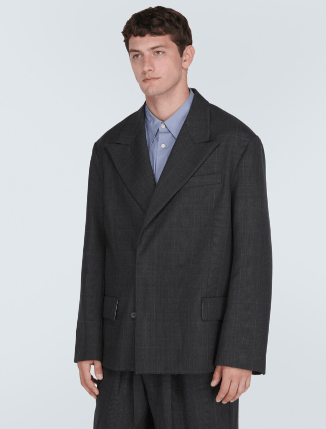 Acne Studios ACNE STUDIOS Fine-check Double-breasted Blazer Size US S / EU 44-46 / 1 - 7 Thumbnail