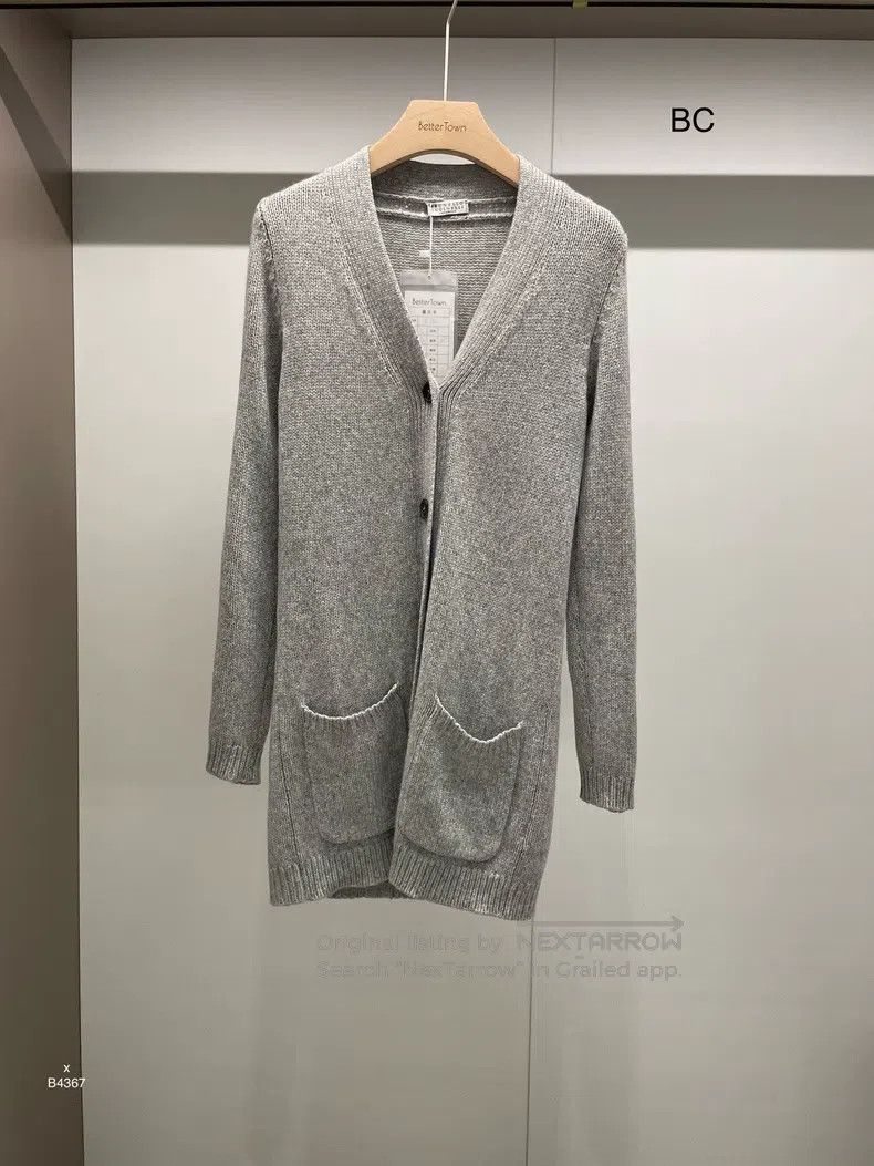 Brunello Cucinelli Brunello Cucinelli Grey cashmere long cardigan Size S / US 4 / IT 40 - 1 Thumbnail