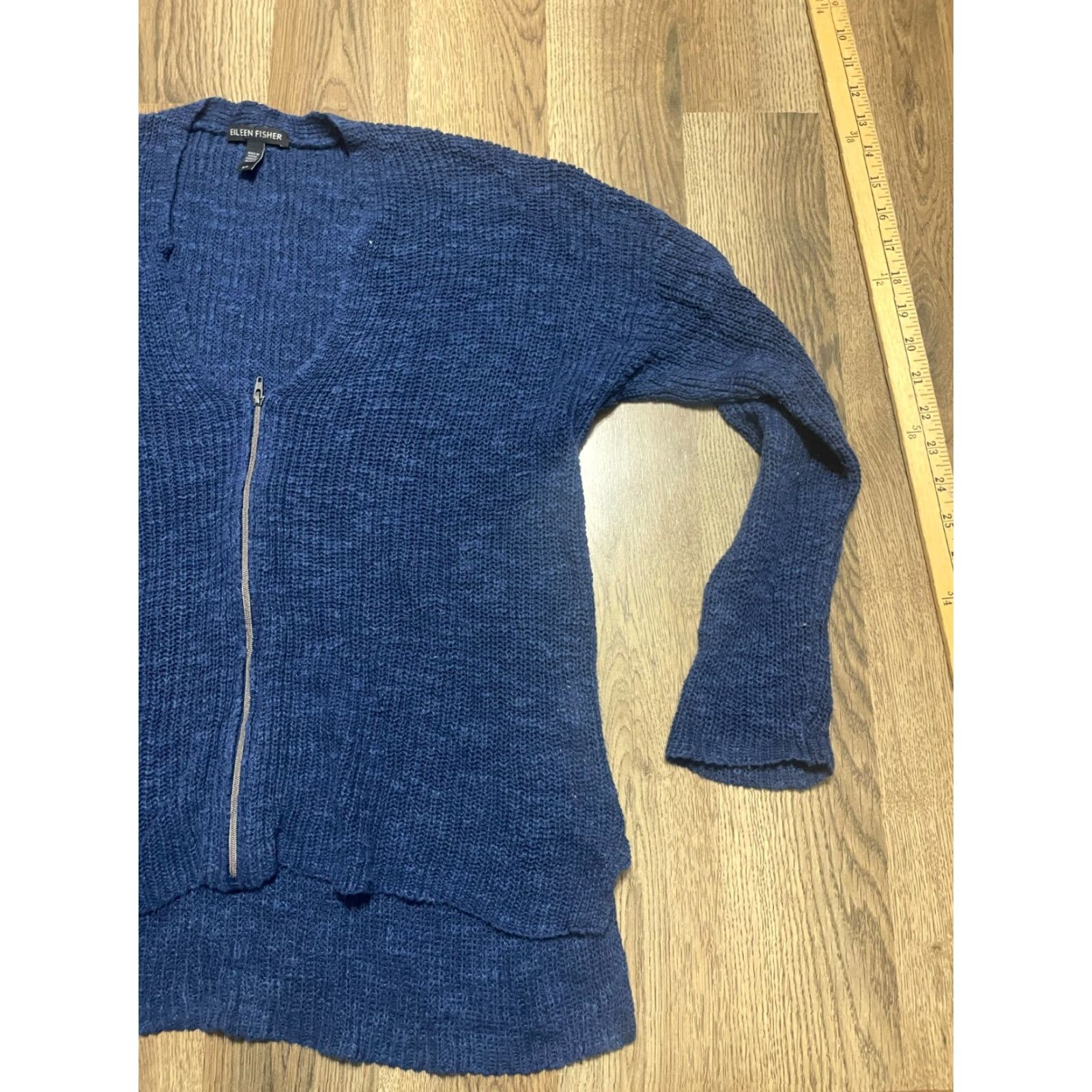 Eileen Fisher VINTAGE? Actually not vintage. Eileen Fisher Sweater Women Size Small Blue Full Zip Long Sleeve Knit Shirt? Size S / US 4 / IT 40 - 4 Thumbnail