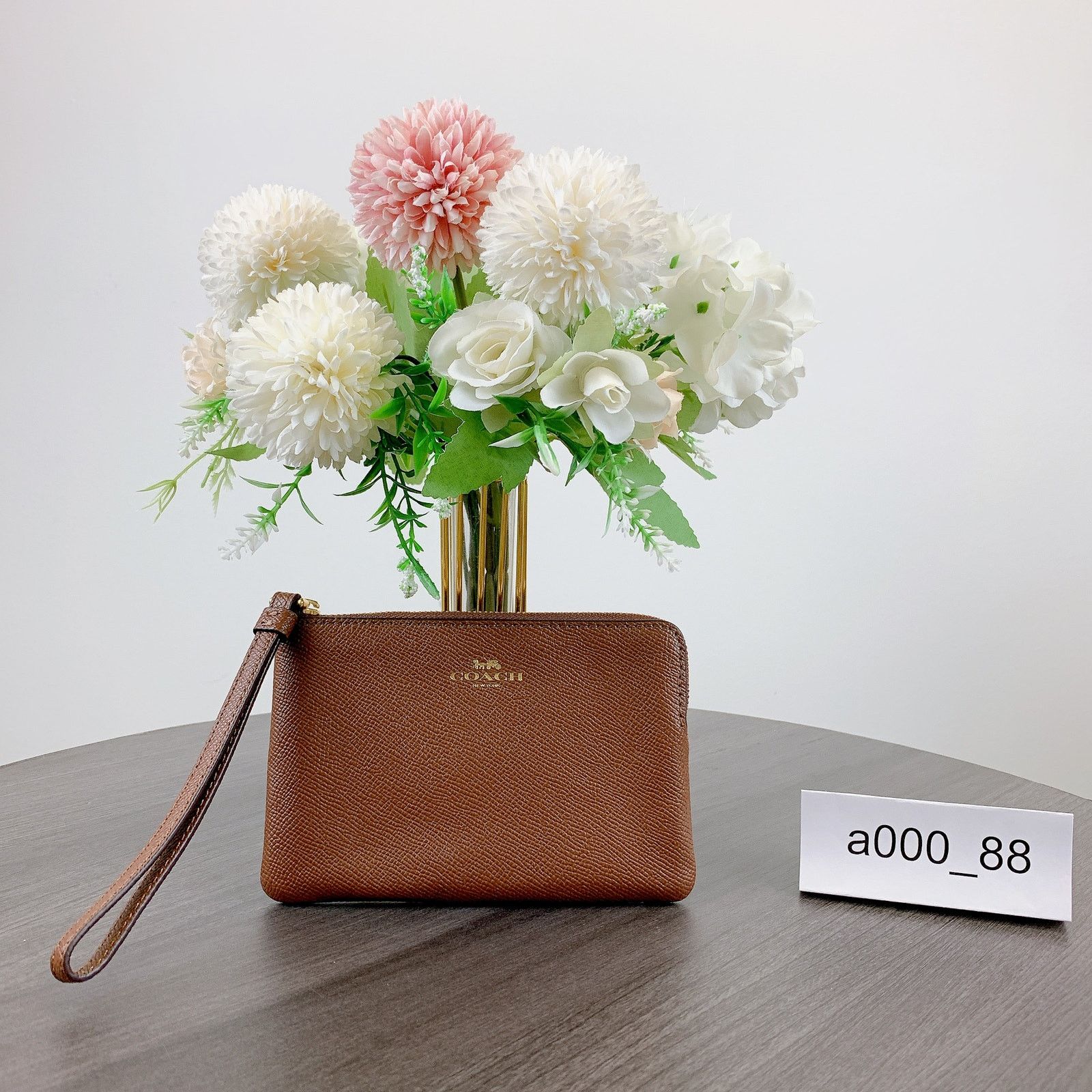 Coach Coach F58032 Corner Zip Wristlet IN Saddle 2 Size ONE SIZE - 1 Thumbnail