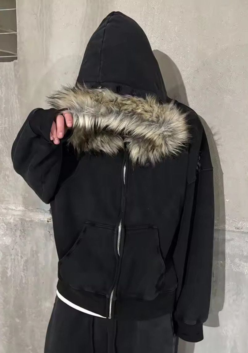 Other Fashion Punk Y2K Goth Grunge Flurry Hat Fur Hoodies Size US XL / EU 56 / 4 - 5 Thumbnail