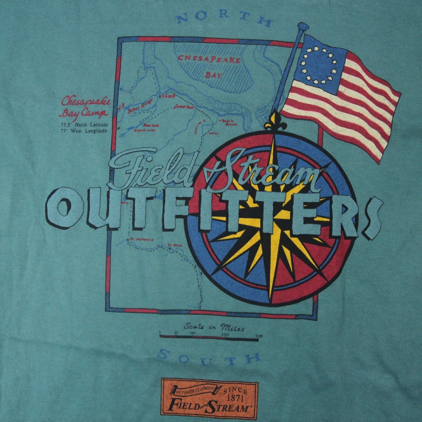 Altea VINTAGE Field & Stream Outfitters Mens Large T-Shirt Teal Graphic Shirt Size US L / EU 52-54 / 3 - 3 Thumbnail