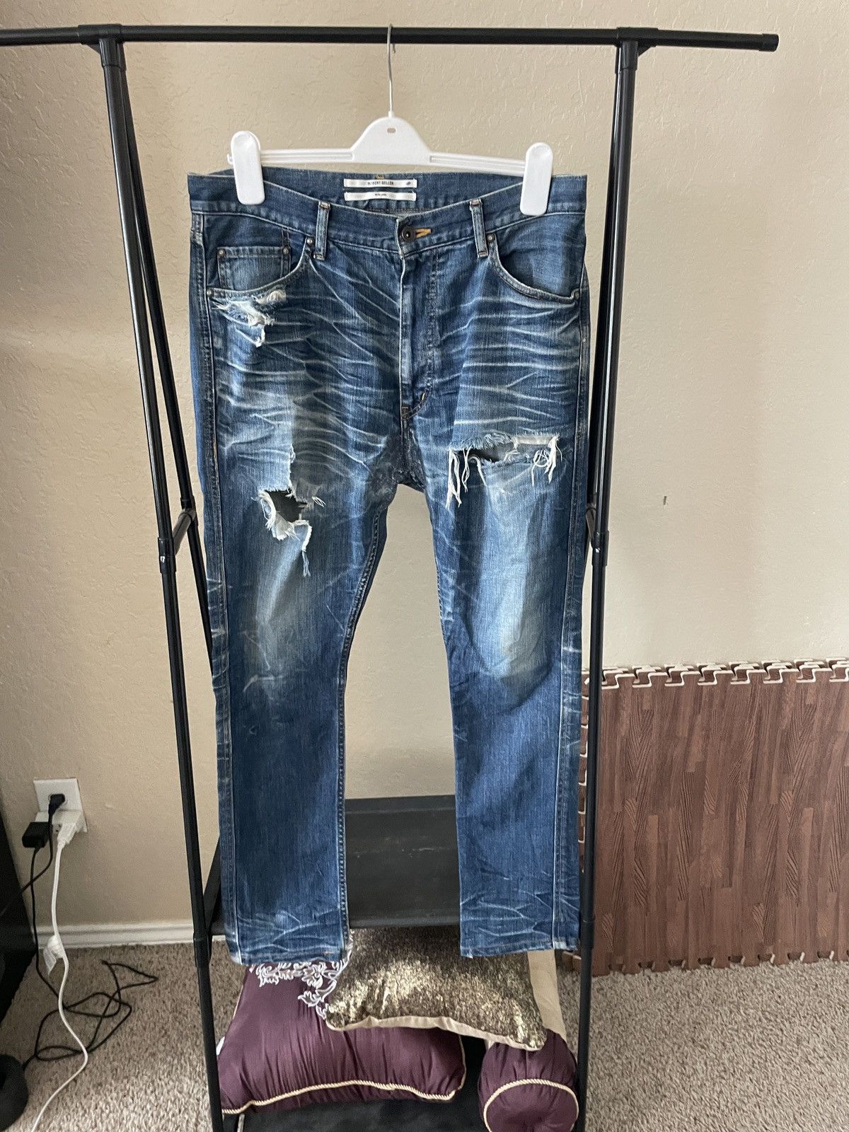 Robert Geller Distressed torn Cropped Jeans Size US 34 / EU 50 - 1 Thumbnail