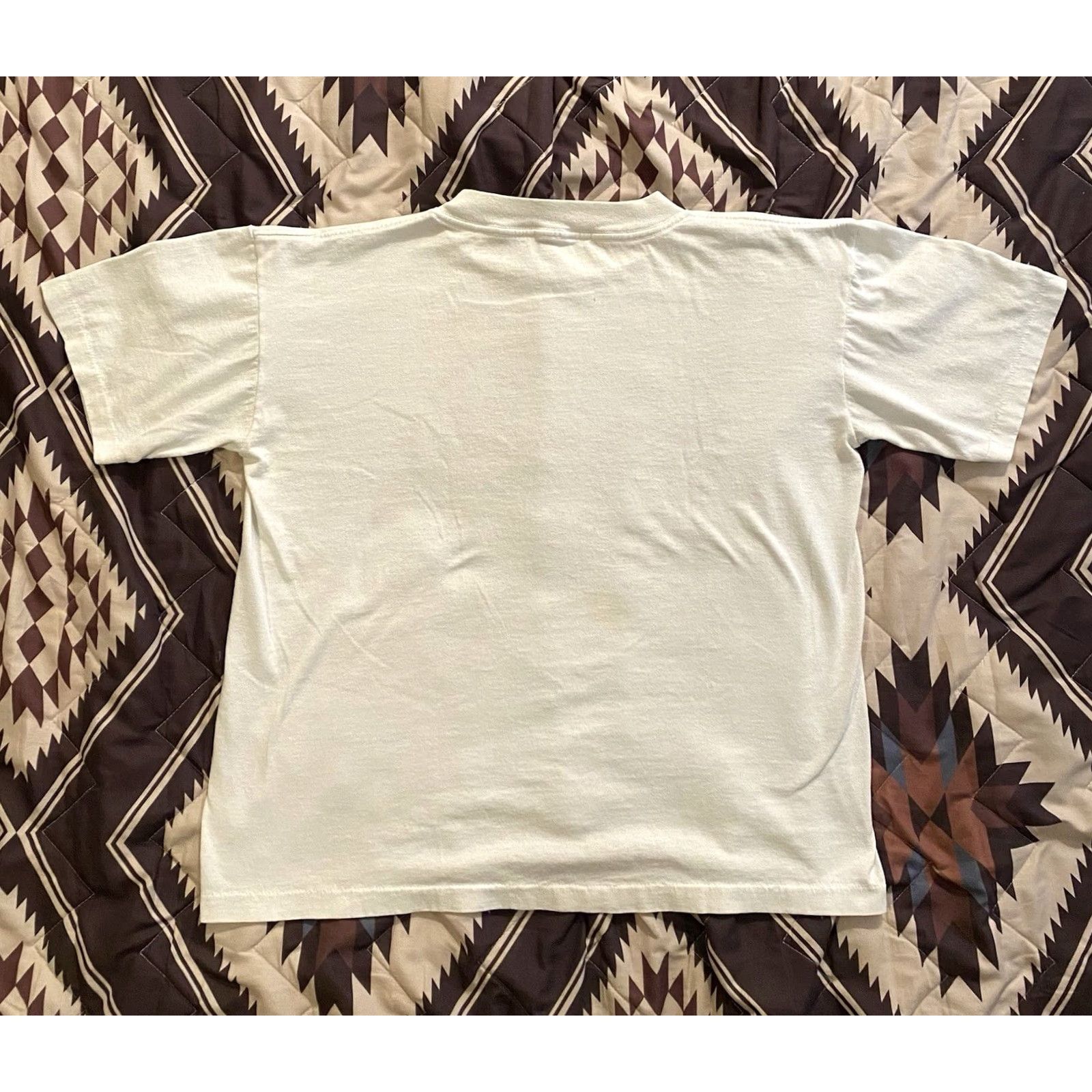 Vintage VINTAGE Unbranded Shirt Mens XL White Cotton Knit Crew Neck Short Sleeve Graphic Print Stitch Cartoon Funny Western Shoebox Greetings Boxy Size US XL / EU 56 / 4 - 2 Thumbnail