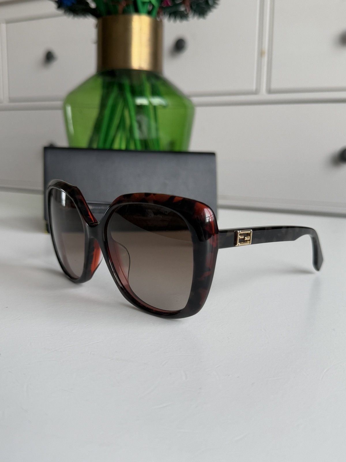 Designer × Fendi Vintage y2k Fendi FF logo oversized sunglasses designer 90s Size ONE SIZE - 3 Thumbnail