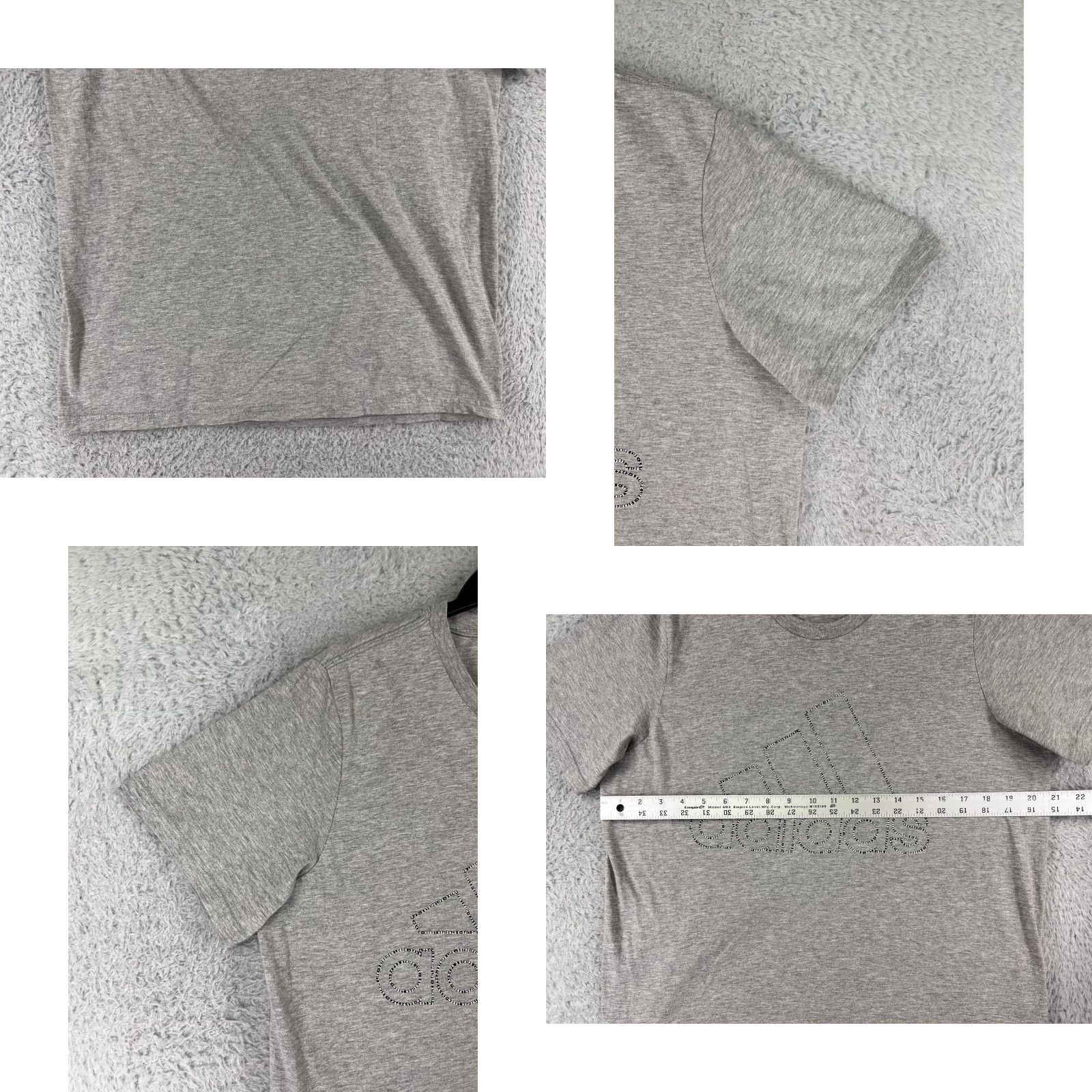 Adidas Adidas Shirt Men Large Gray Spellout Logo Short Sleeve Crew Neck Cotton Athletic Size US L / EU 52-54 / 3 - 8 Thumbnail