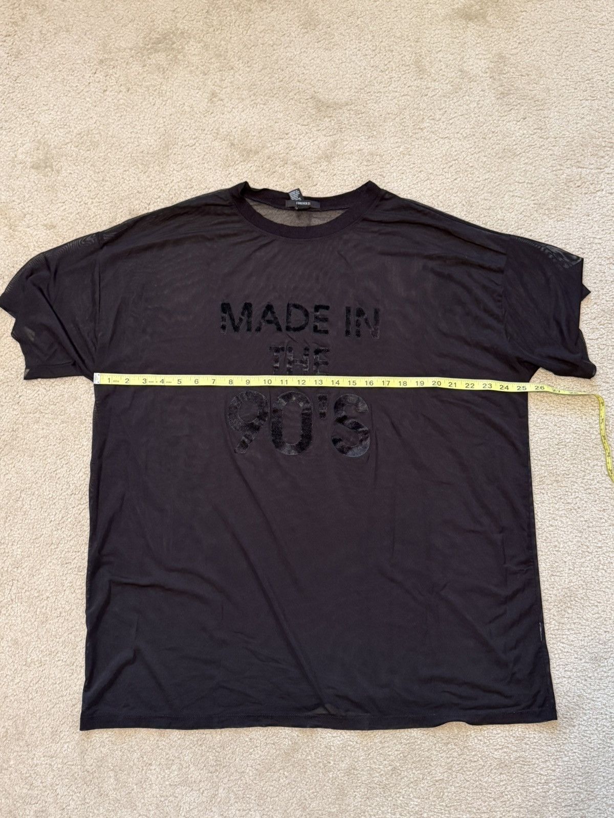 Forever 21 Forever 21 Black Mesh Made In The 90’s Tee Size Large Size L / US 10 / IT 46 - 3 Thumbnail
