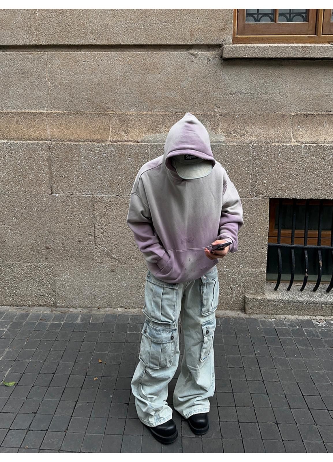 Other Trendy Purple Ombre Gradient Vibe Distressed Hoodie Size US L / EU 52-54 / 3 - 1 Thumbnail